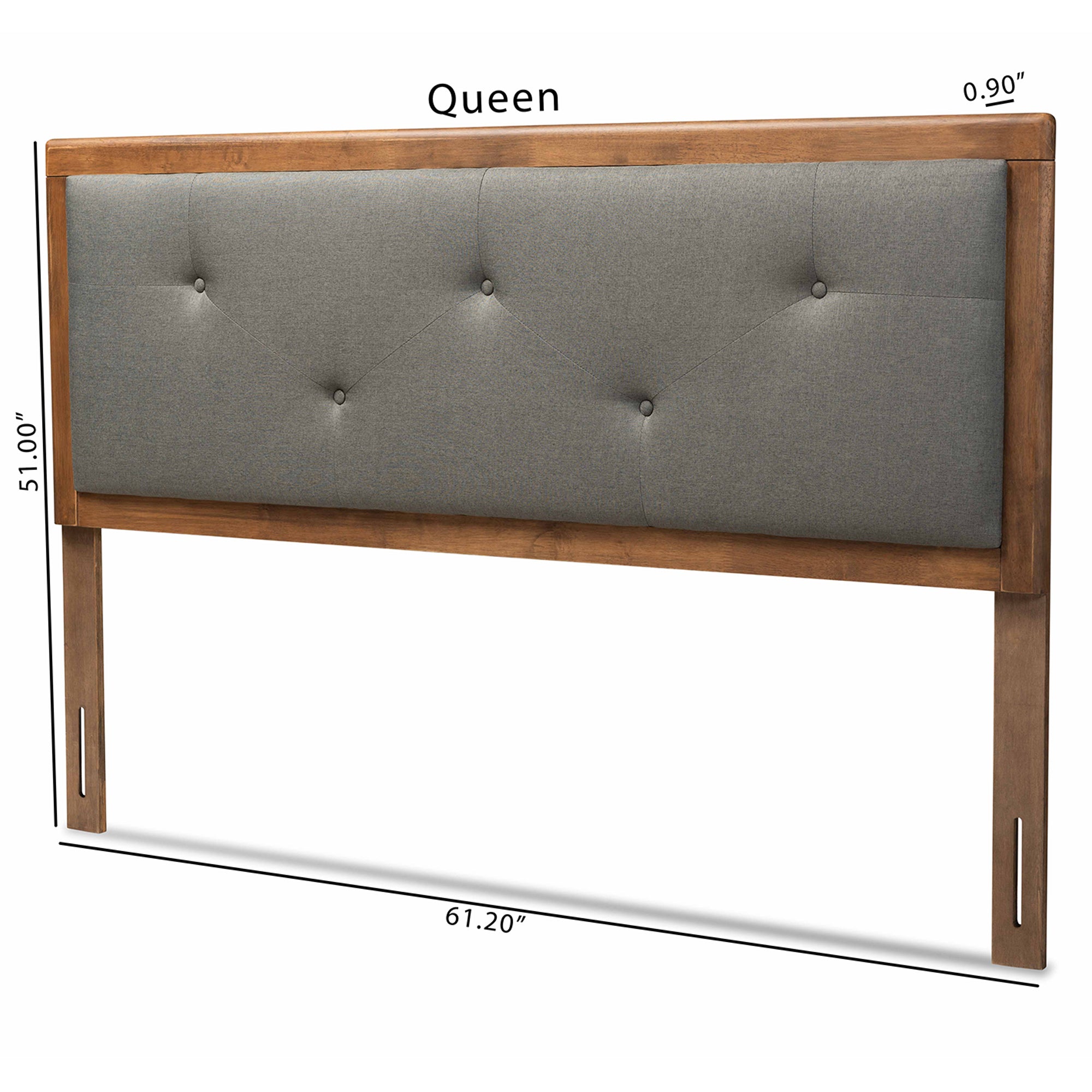 Abner Modern and Contemporary Transitional Fabric Upholstered and Finished Wood Headboard