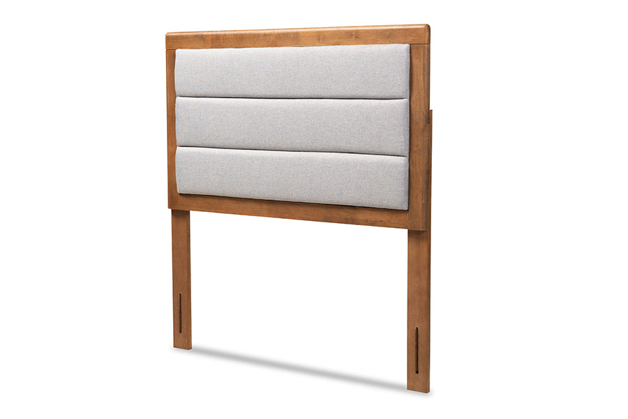Dexter Modern and Contemporary Fabric Upholstered and Finished Wood Headboard