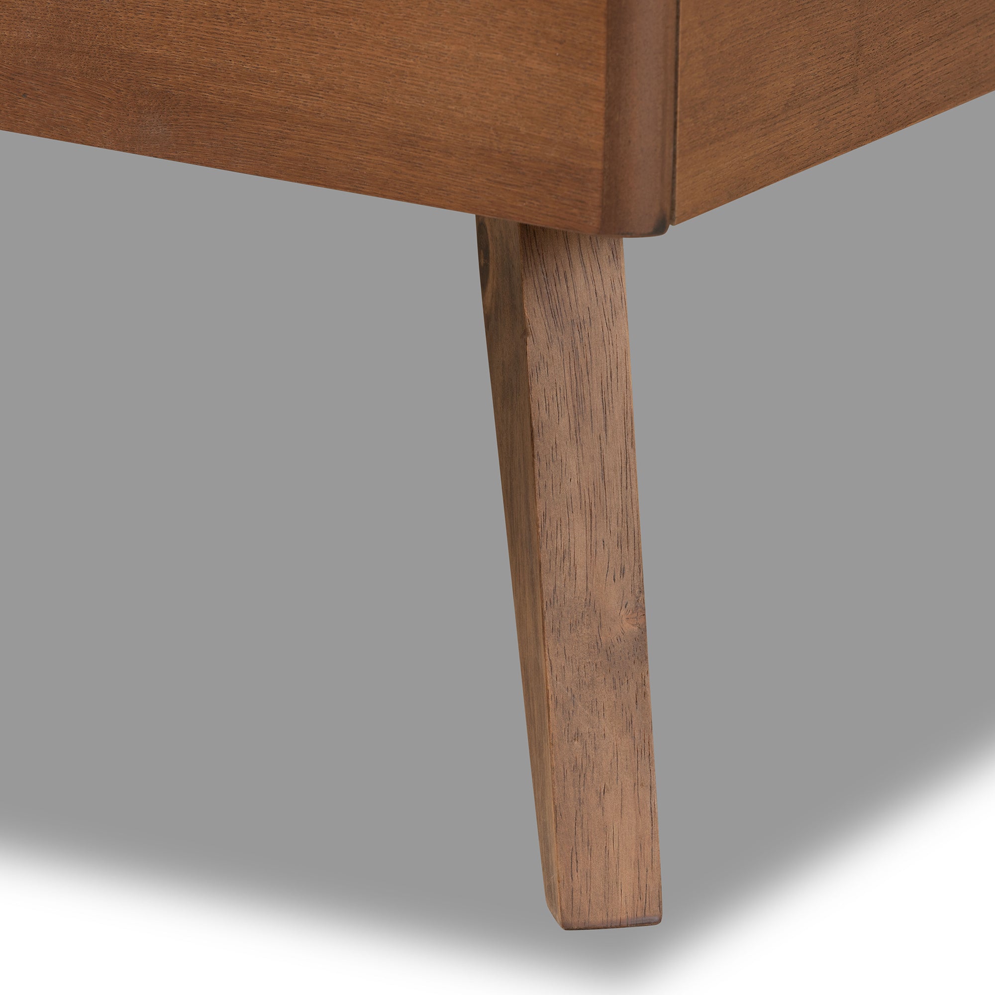 Linn Mid-Century Modern Fabric Upholstered and Finished Wood Platform Bed
