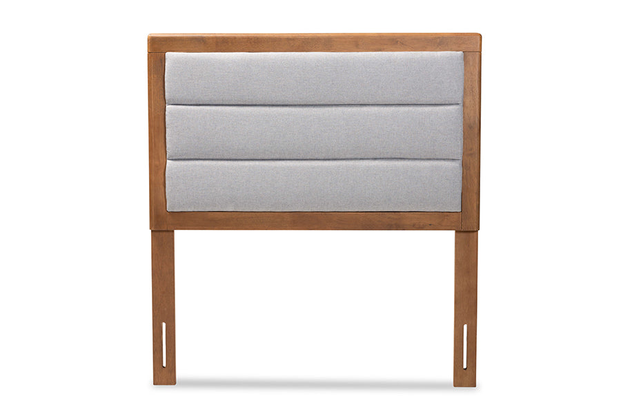 Dexter Modern and Contemporary Fabric Upholstered and Finished Wood Headboard