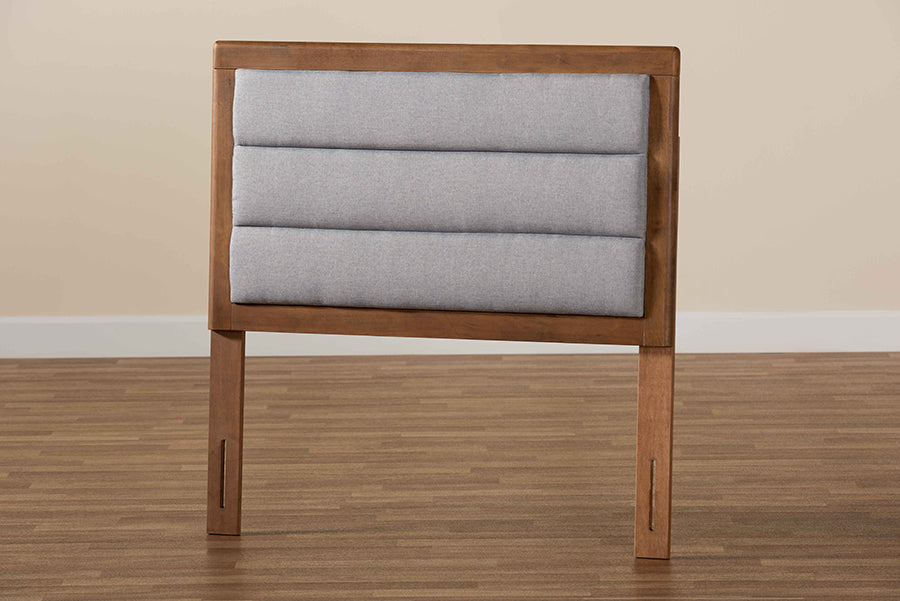 Dexter Modern and Contemporary Fabric Upholstered and Finished Wood Headboard