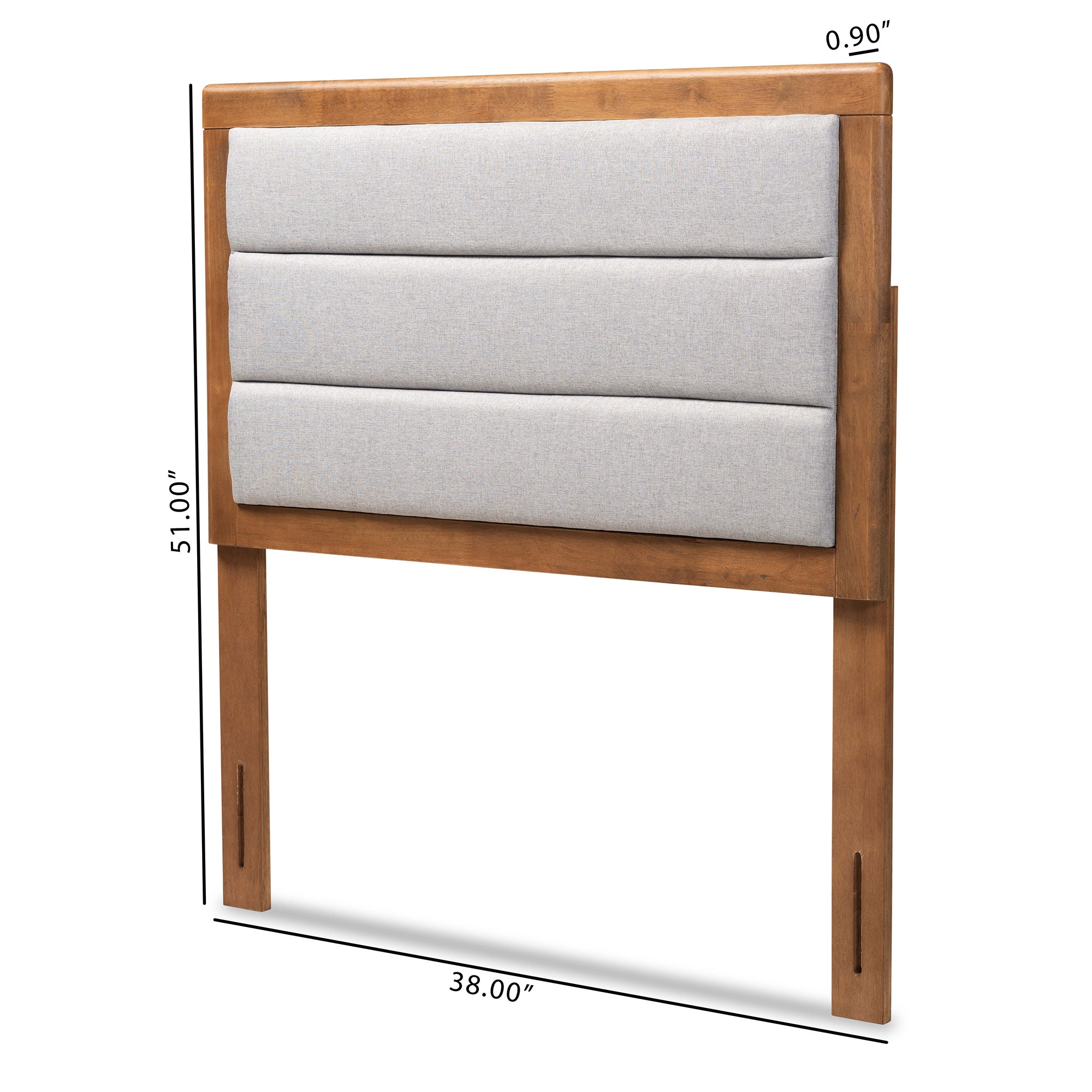 Dexter Modern and Contemporary Fabric Upholstered and Finished Wood Headboard