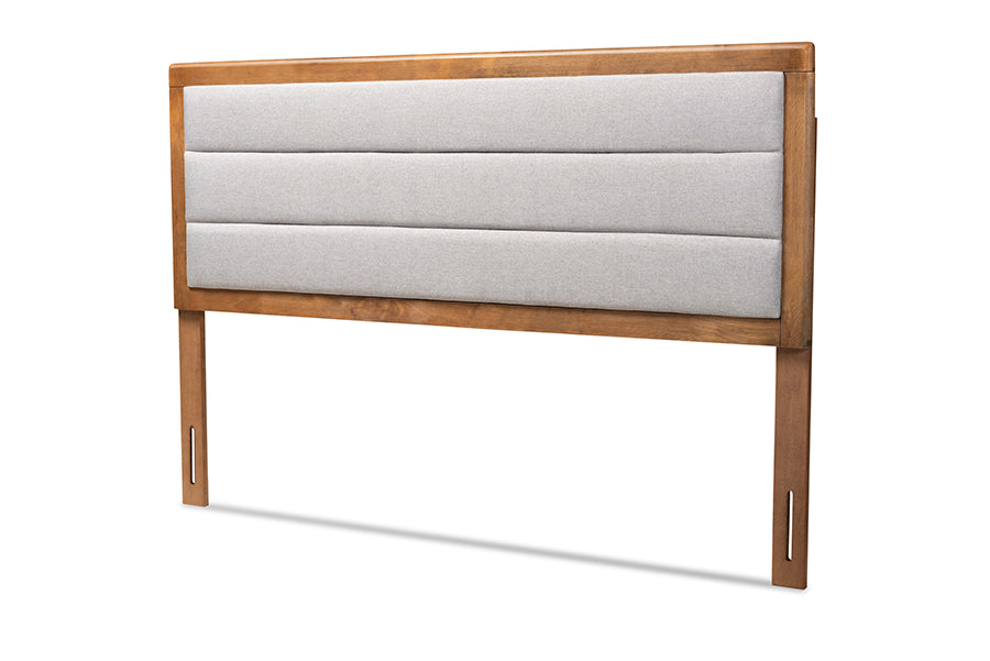 Dexter Modern and Contemporary Fabric Upholstered and Finished Wood Headboard