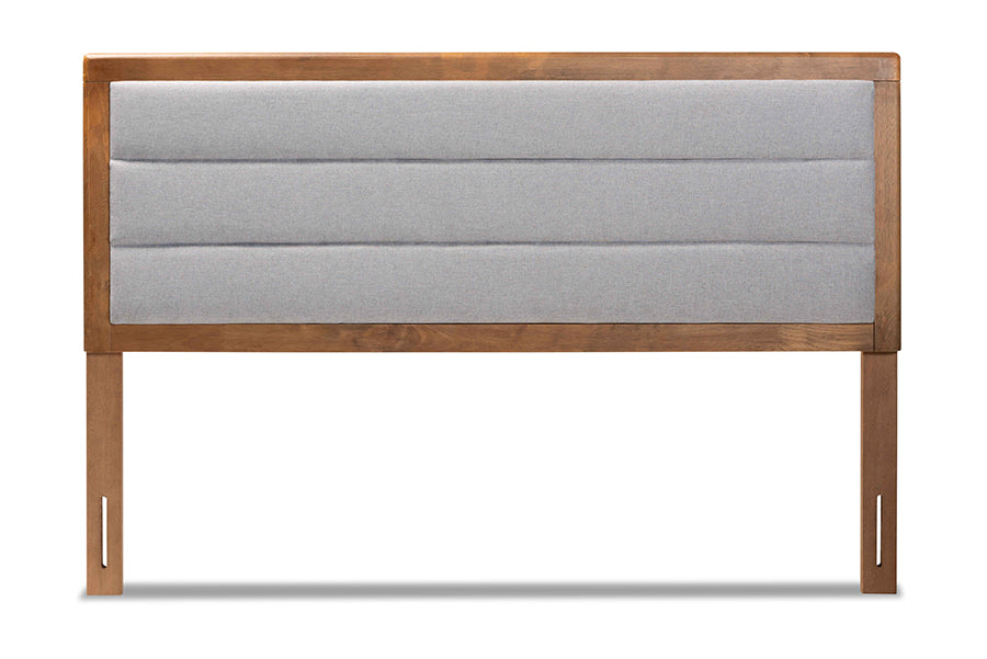Dexter Modern and Contemporary Fabric Upholstered and Finished Wood Headboard