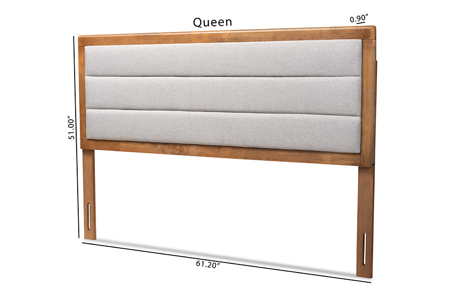 Dexter Modern and Contemporary Fabric Upholstered and Finished Wood Headboard