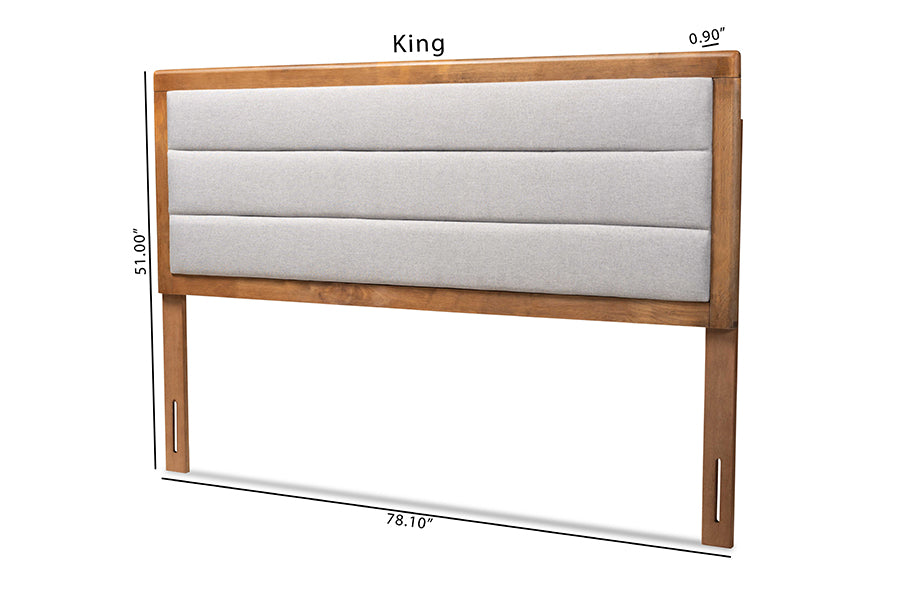 Dexter Modern and Contemporary Fabric Upholstered and Finished Wood Headboard