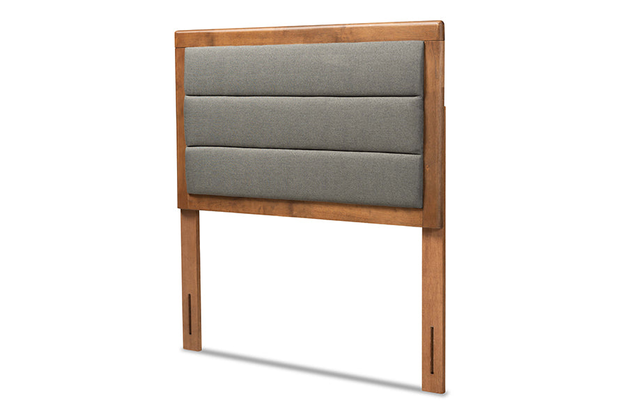 Dexter Modern and Contemporary Fabric Upholstered and Finished Wood Headboard