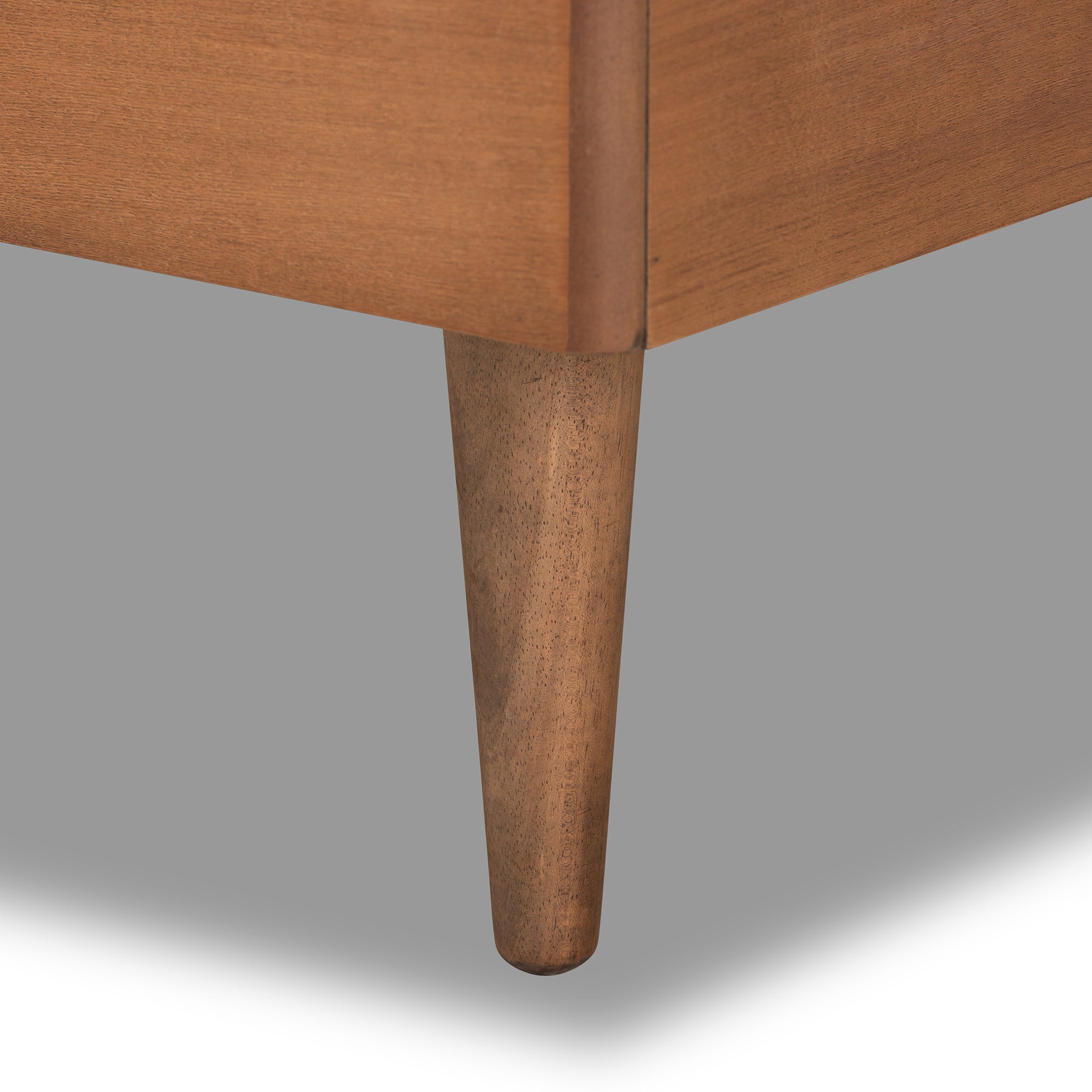 Seren Mid-Century Modern Fabric Upholstered and Finished Wood Platform Bed