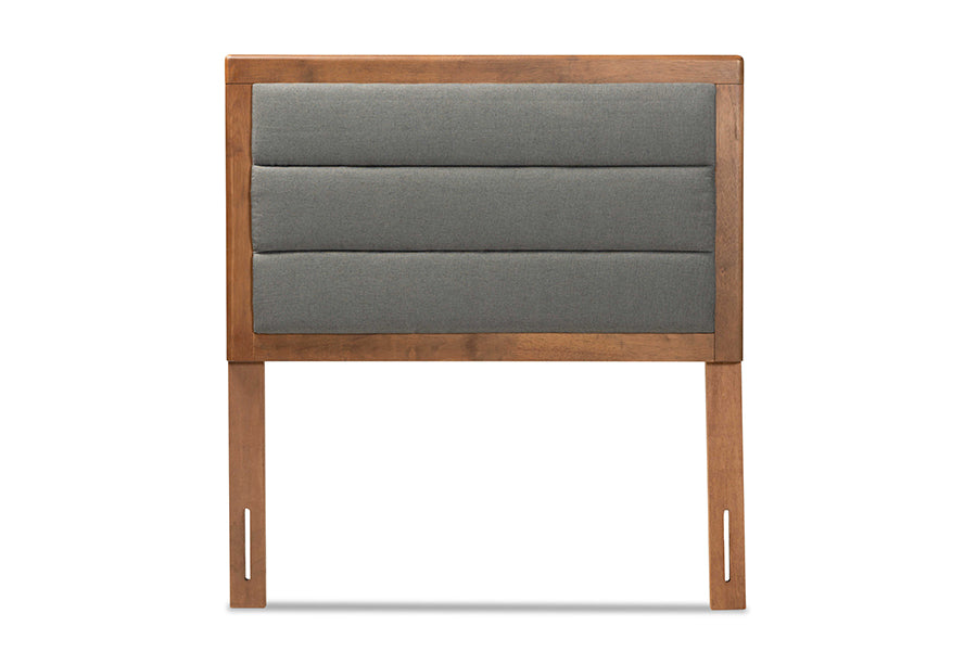 Dexter Modern and Contemporary Fabric Upholstered and Finished Wood Headboard