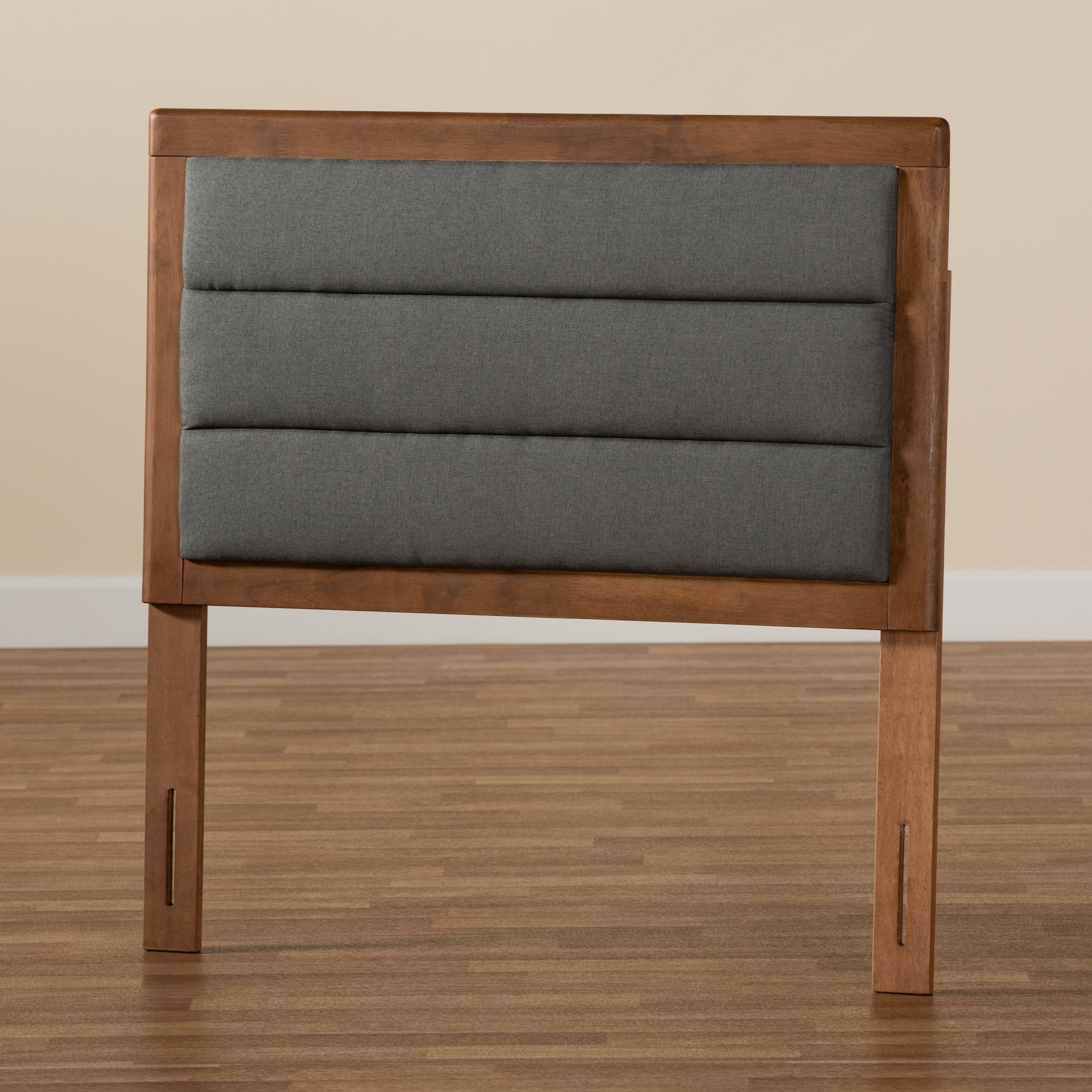 Dexter Modern and Contemporary Fabric Upholstered and Finished Wood Headboard