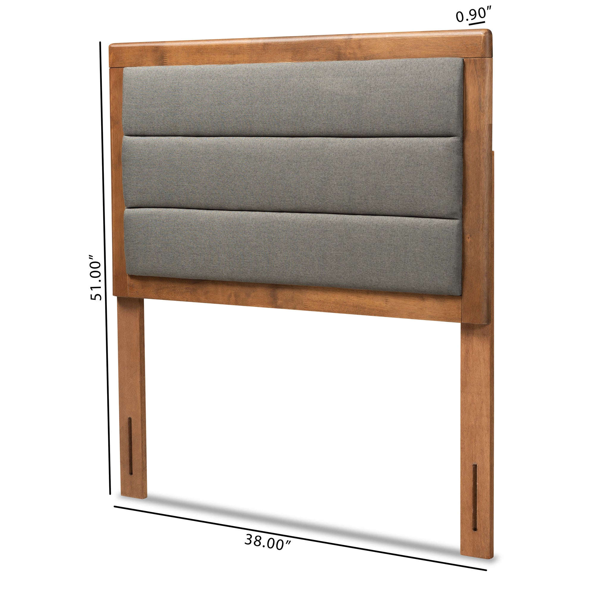 Dexter Modern and Contemporary Fabric Upholstered and Finished Wood Headboard