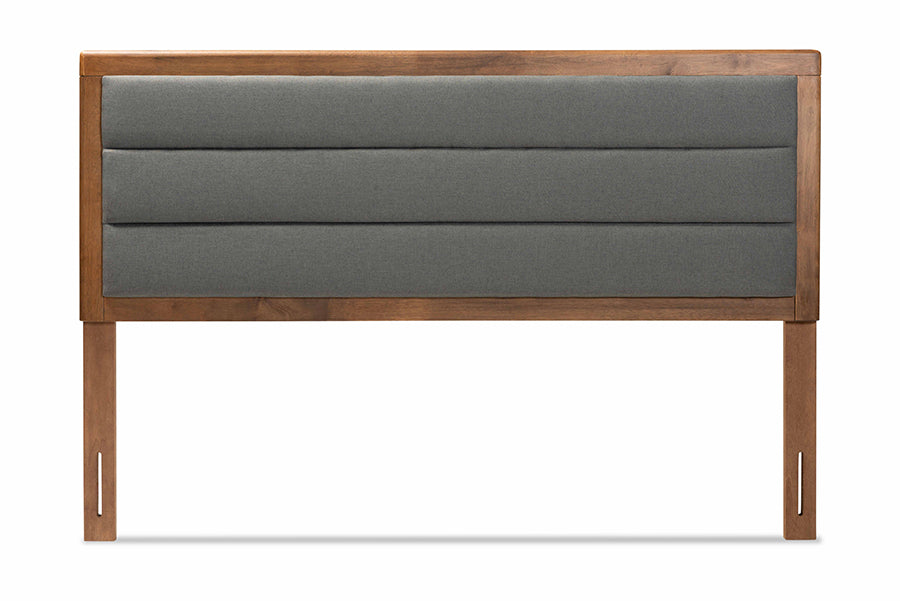 Dexter Modern and Contemporary Fabric Upholstered and Finished Wood Headboard