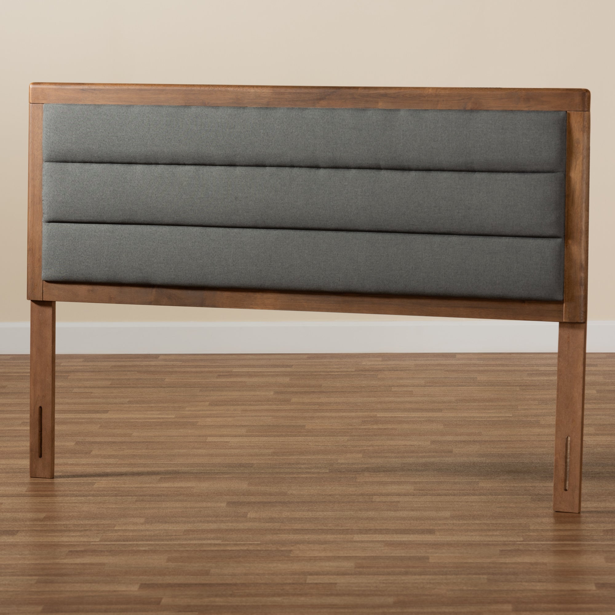 Dexter Modern and Contemporary Fabric Upholstered and Finished Wood Headboard