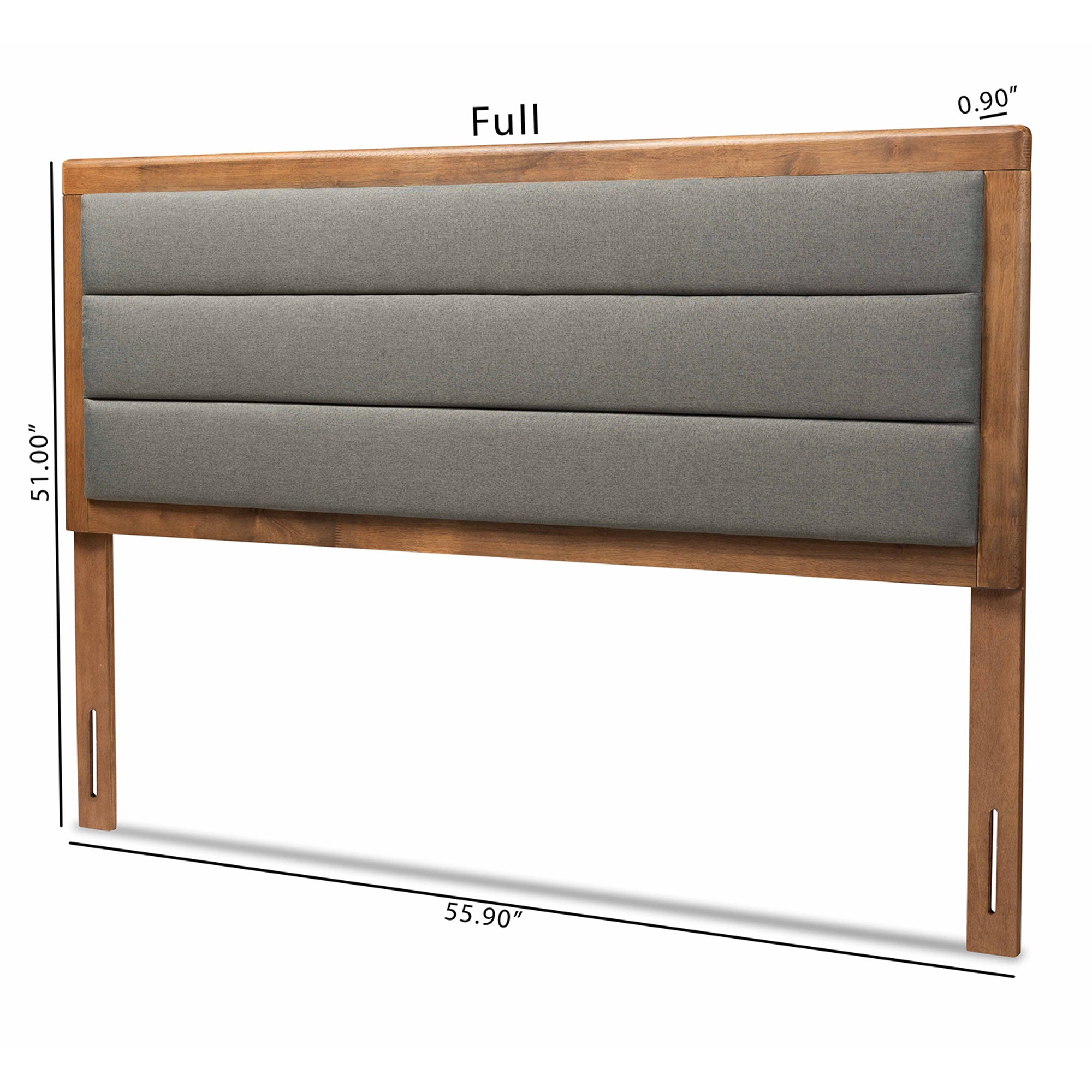 Dexter Modern and Contemporary Fabric Upholstered and Finished Wood Headboard