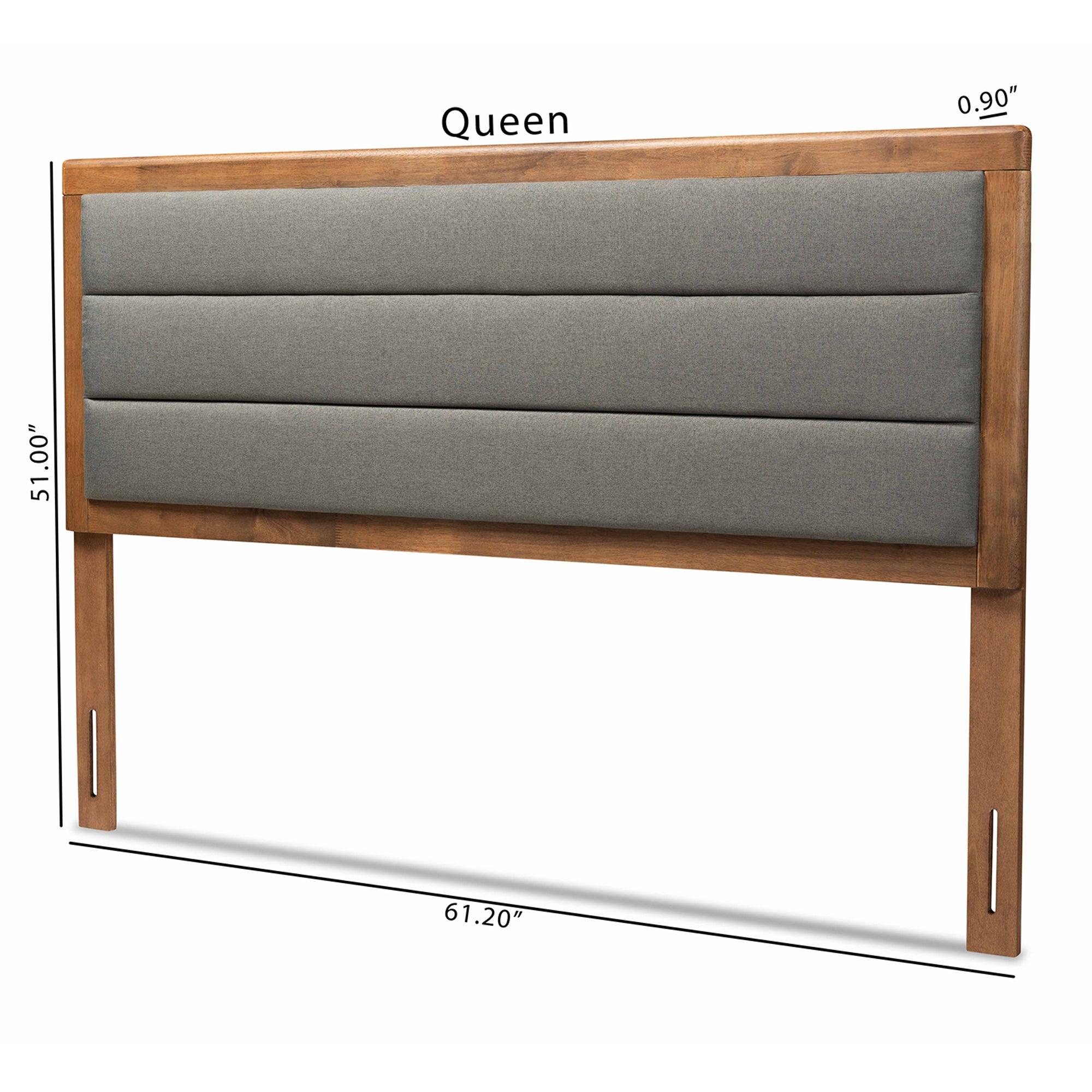 Dexter Modern and Contemporary Fabric Upholstered and Finished Wood Headboard