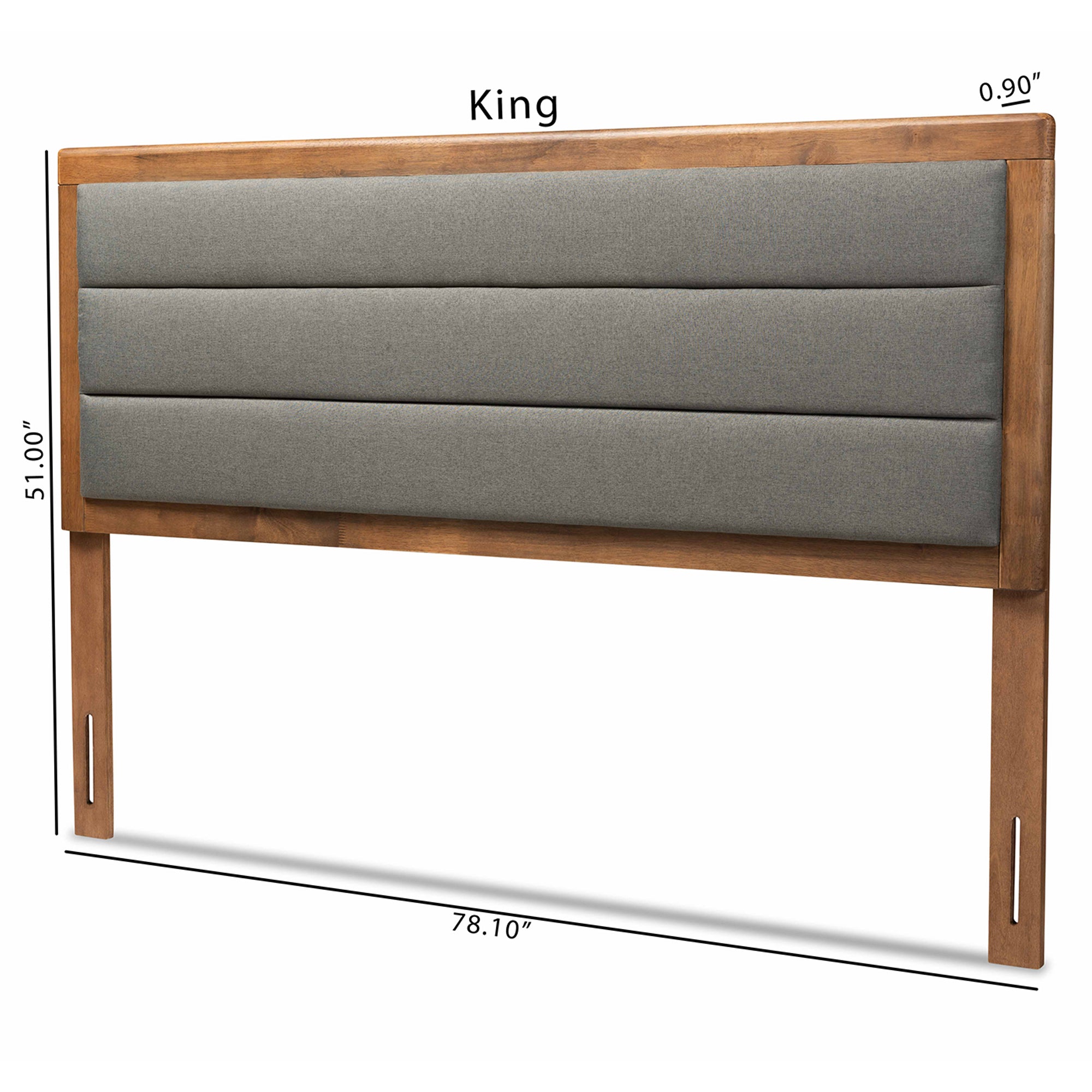 Dexter Modern and Contemporary Fabric Upholstered and Finished Wood Headboard