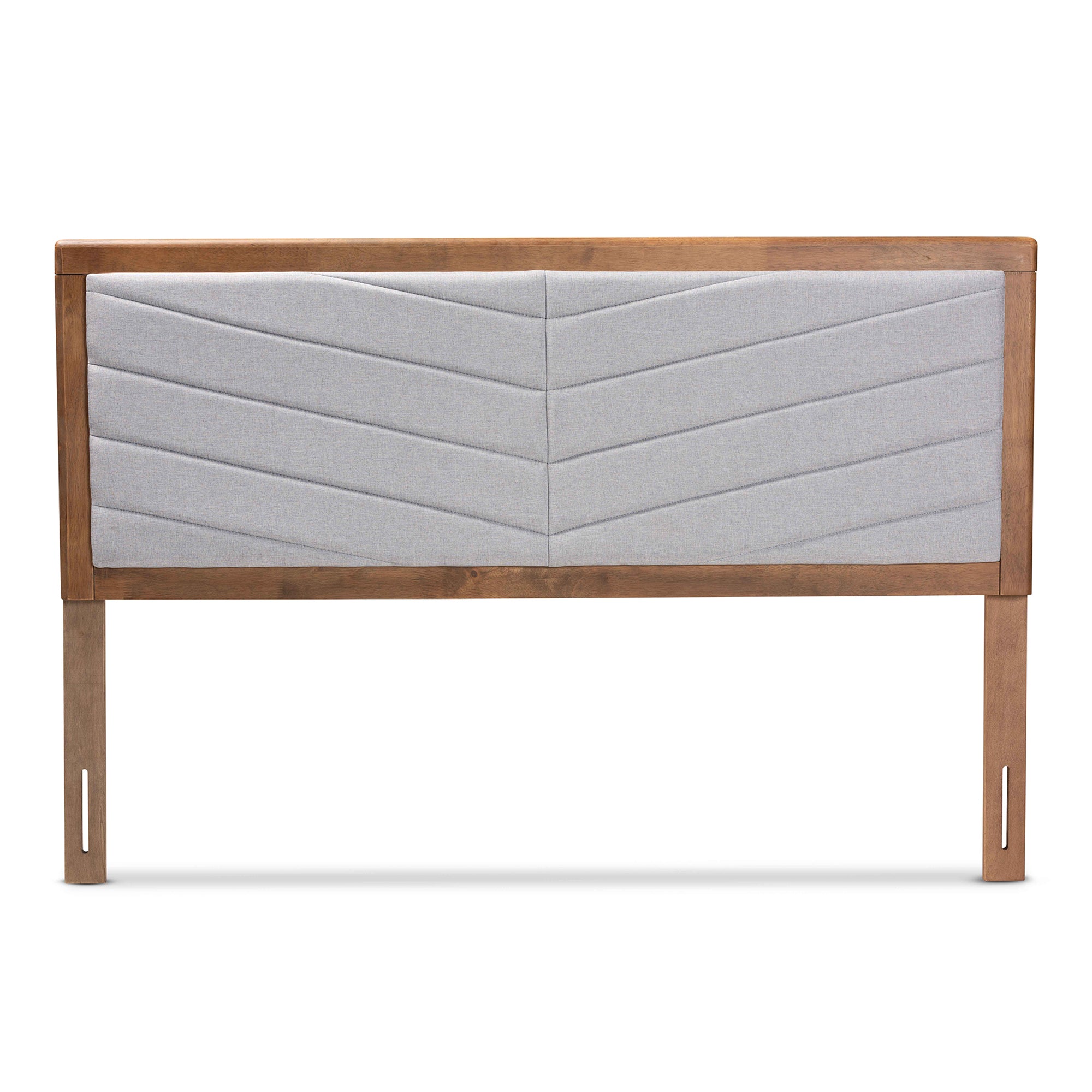 Iden Modern and Contemporary Fabric Upholstered and Finished Wood Headboard