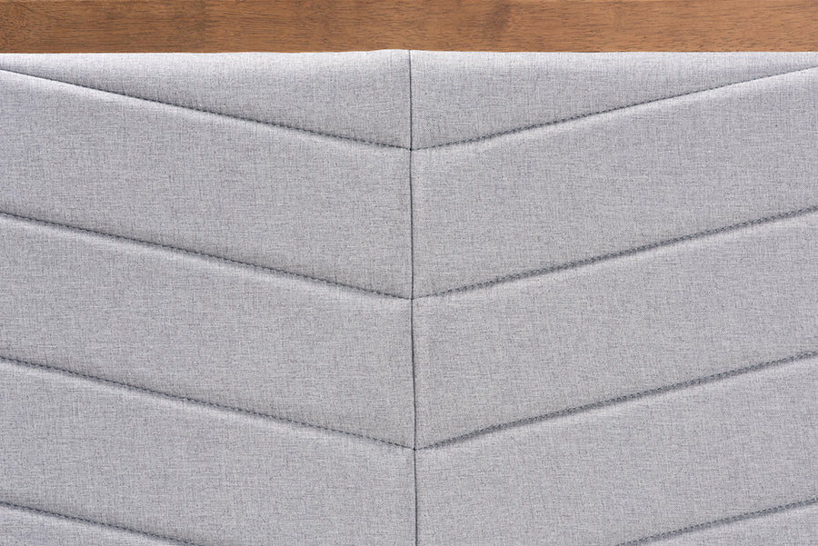 Iden Modern and Contemporary Fabric Upholstered and Finished Wood Headboard