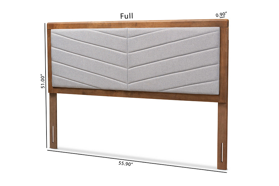 Iden Modern and Contemporary Fabric Upholstered and Finished Wood Headboard
