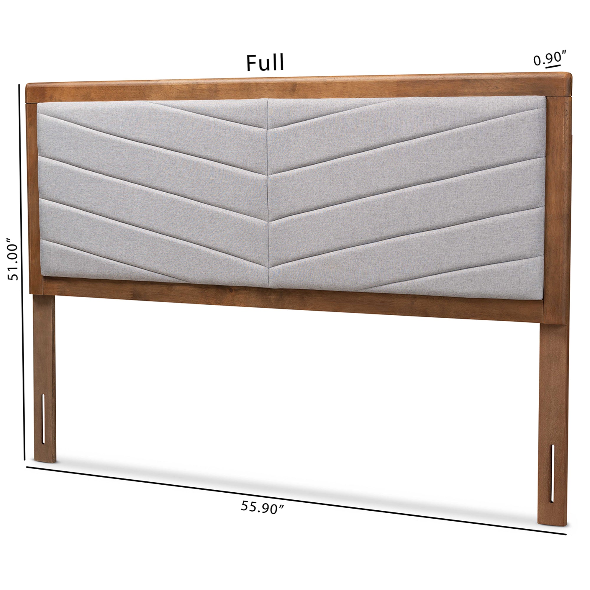 Iden Modern and Contemporary Fabric Upholstered and Finished Wood Headboard
