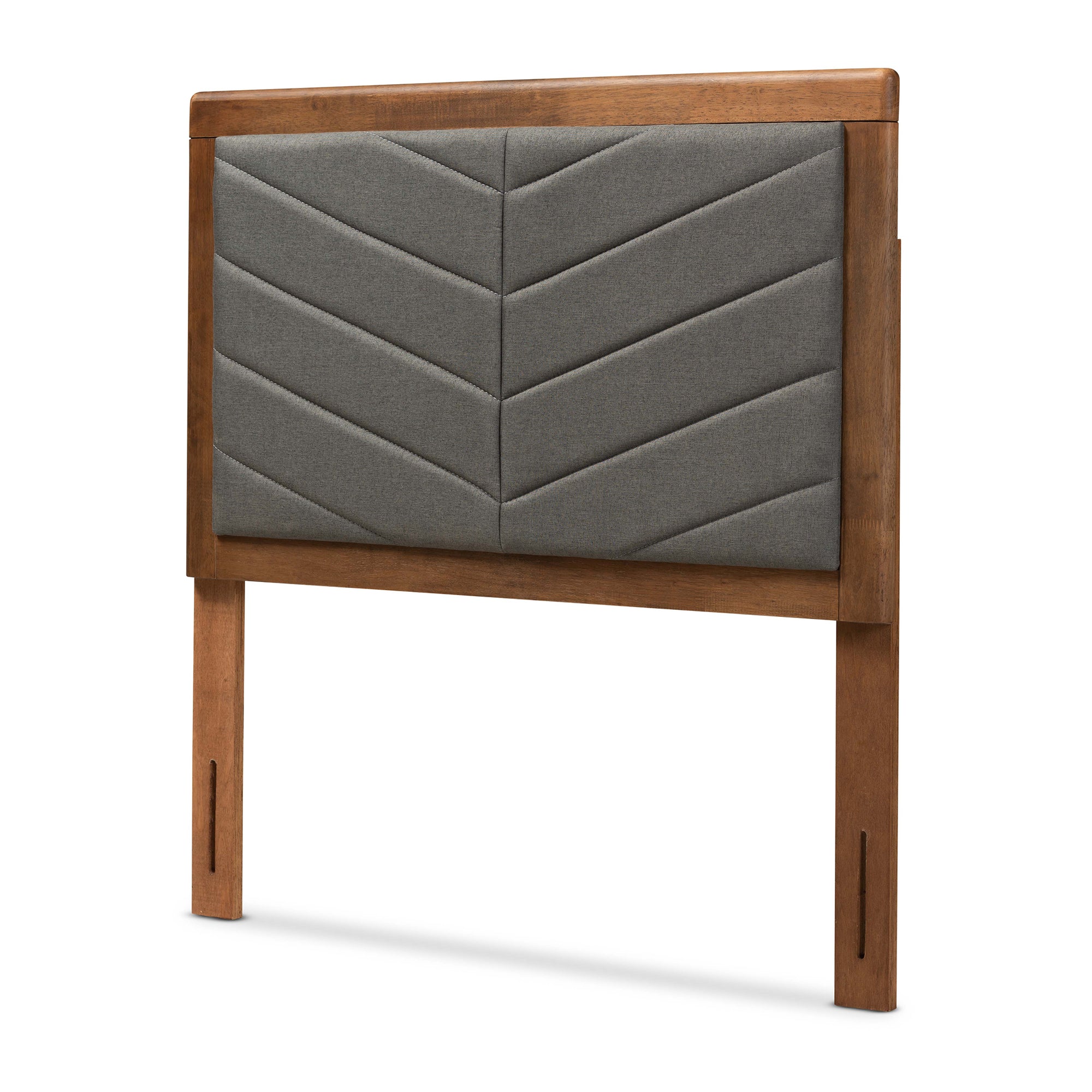 Iden Modern and Contemporary Fabric Upholstered and Finished Wood Headboard