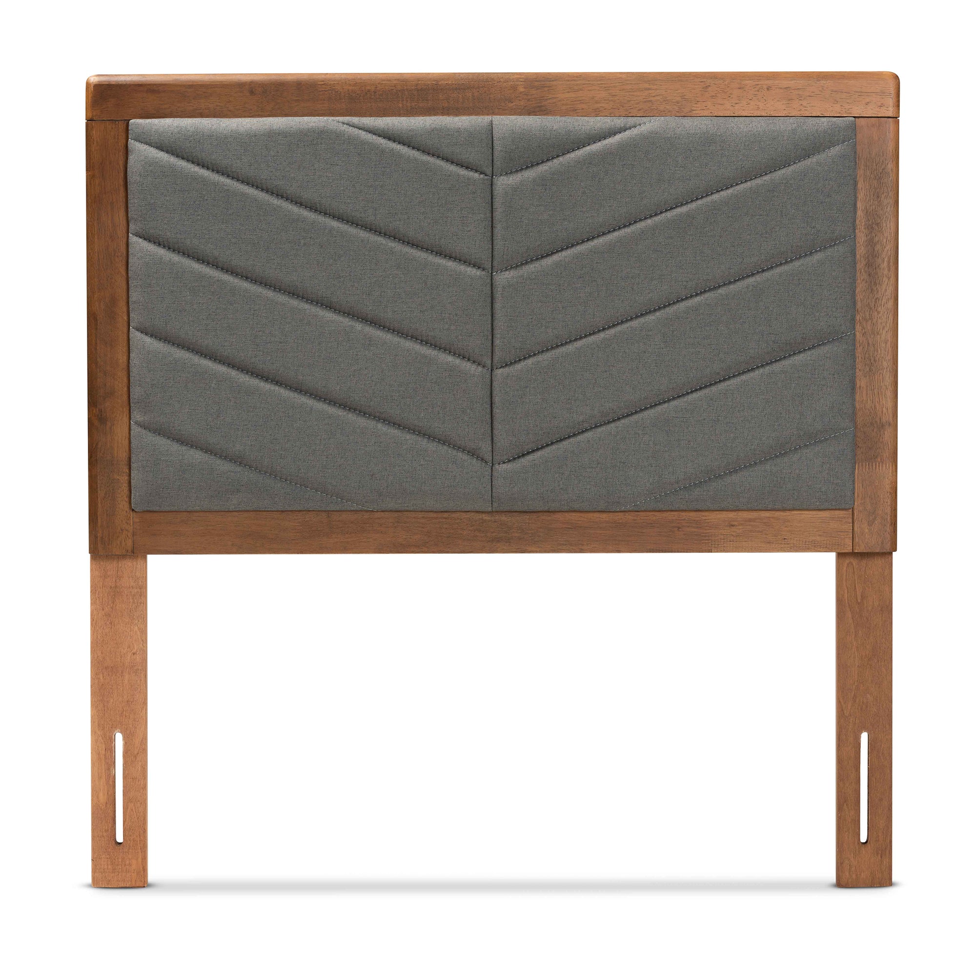 Iden Modern and Contemporary Fabric Upholstered and Finished Wood Headboard