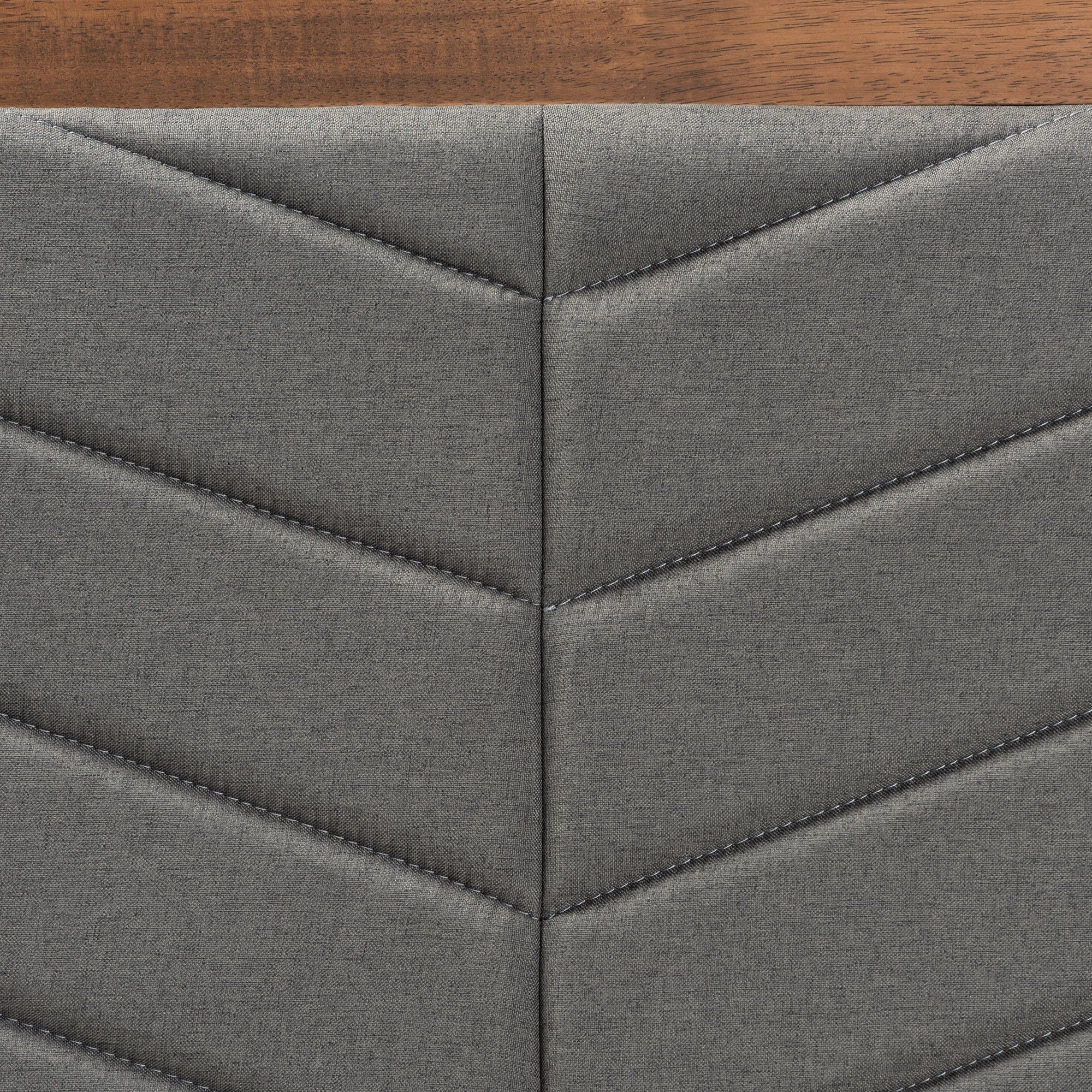 Iden Modern and Contemporary Fabric Upholstered and Finished Wood Headboard