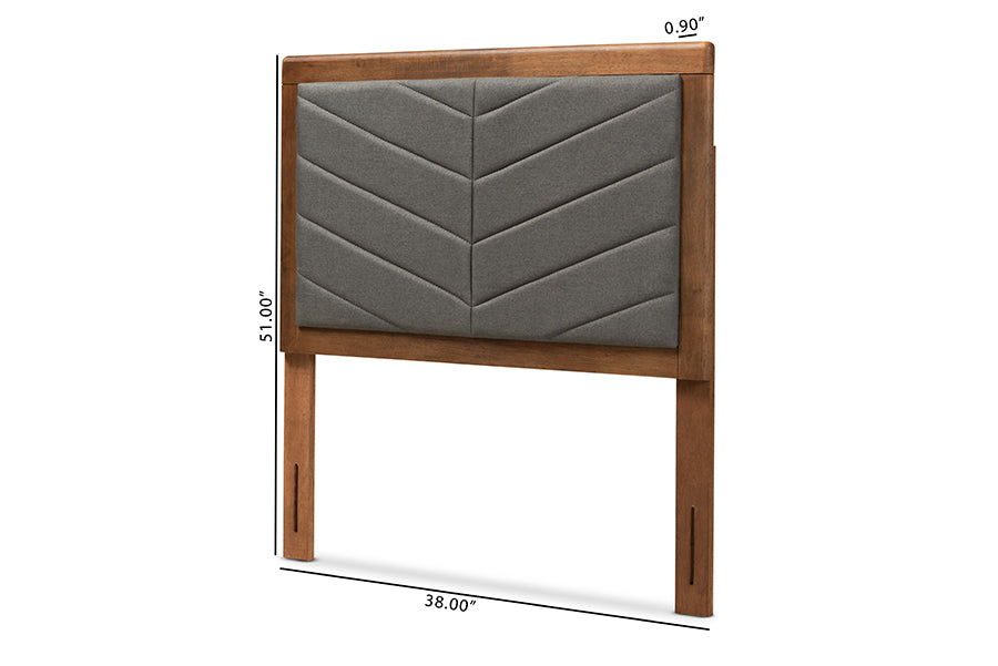 Iden Modern and Contemporary Fabric Upholstered and Finished Wood Headboard