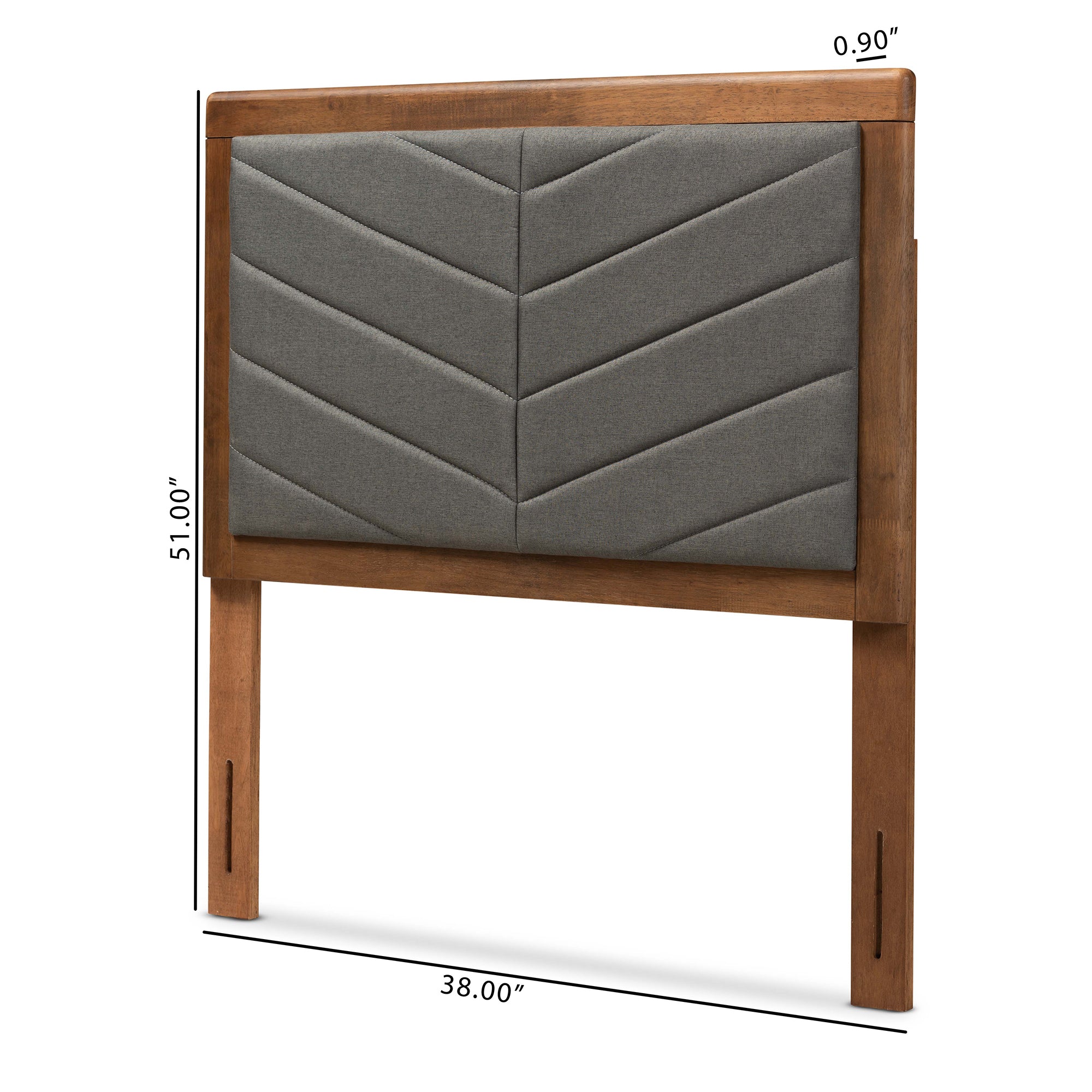Iden Modern and Contemporary Fabric Upholstered and Finished Wood Headboard
