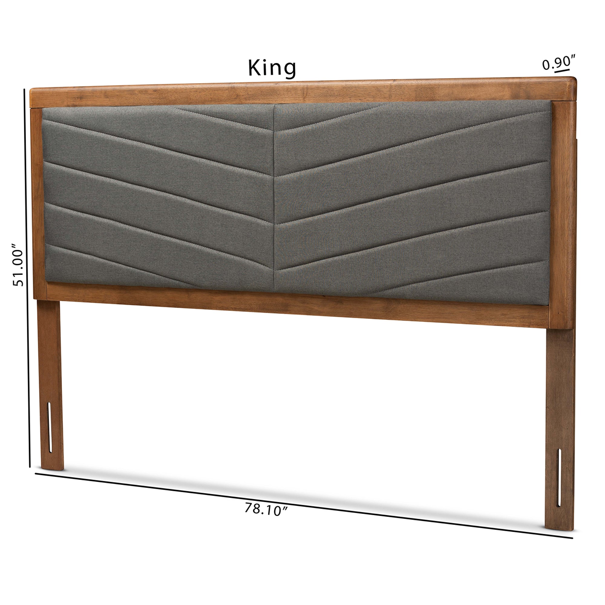 Iden Modern and Contemporary Fabric Upholstered and Finished Wood Headboard