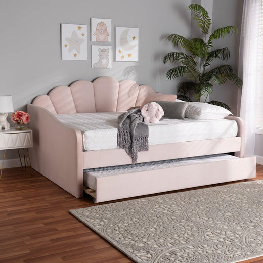 Timila Modern and Contemporary Light Velvet Fabric Upholstered Daybed