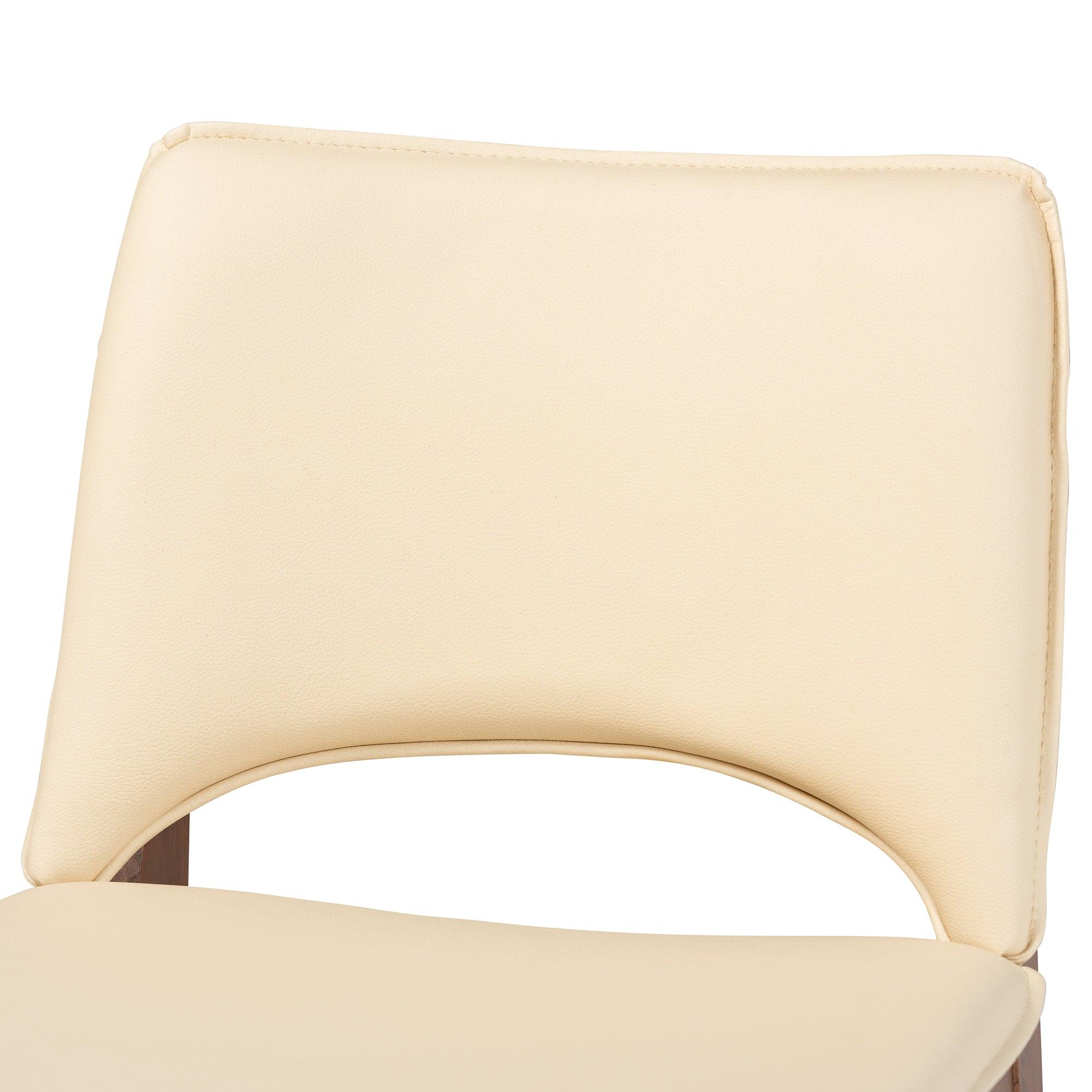 Afton Mid-Century Modern Faux Leather Upholstered and Finished Wood 2-Piece Dining Chair Set