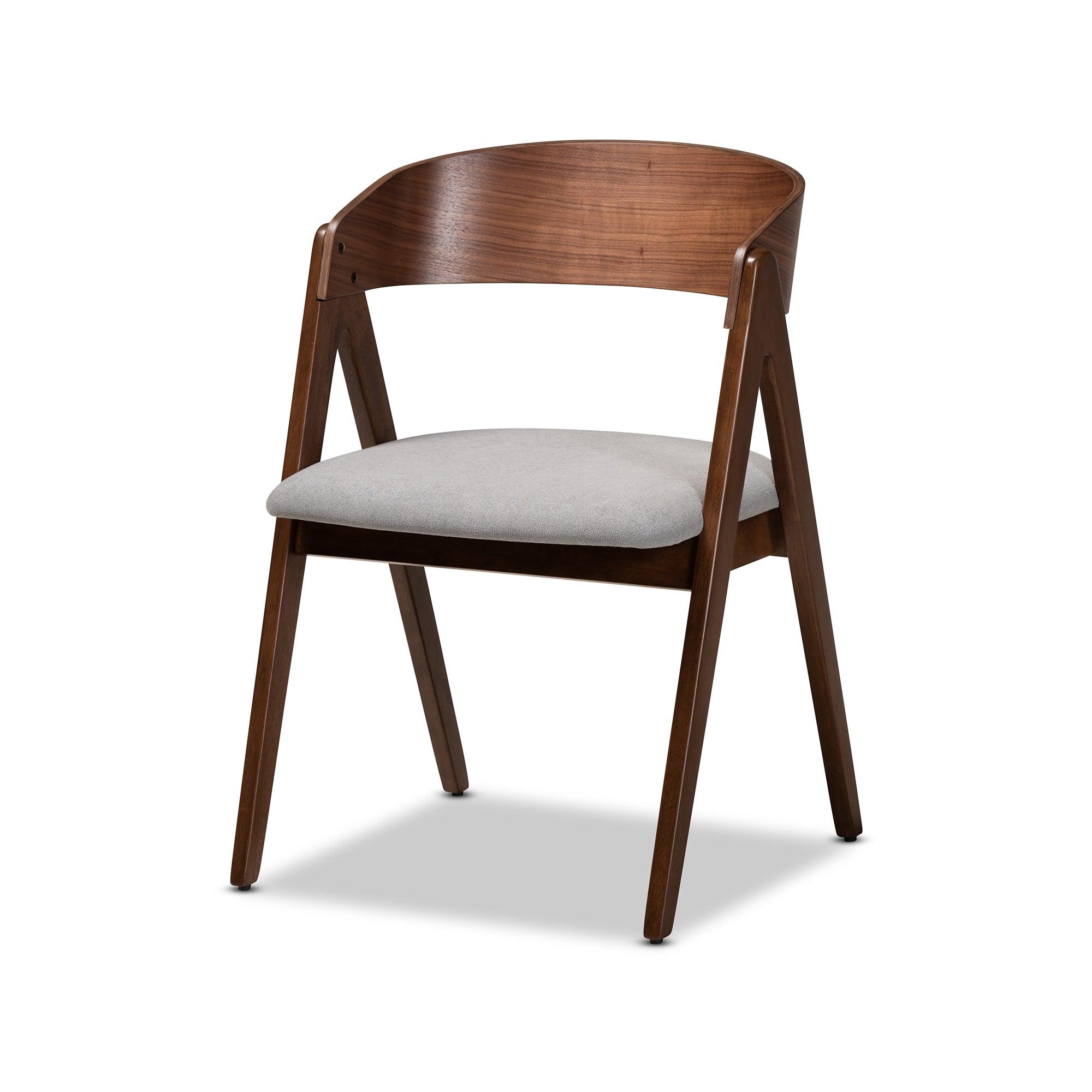 Danton Mid-Century Modern Fabric Upholstered and Finished Wood 5-Piece Dining Set