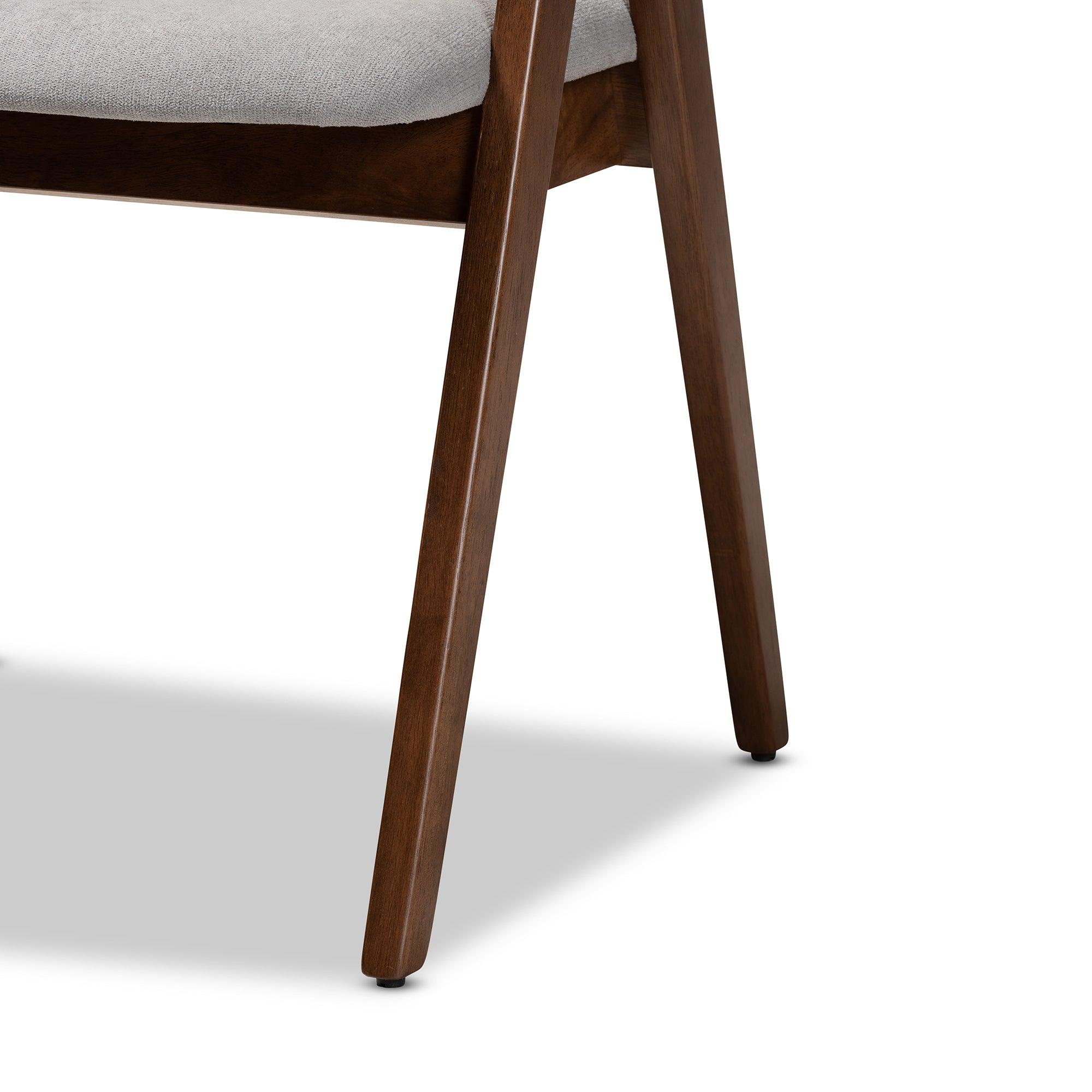Danton Mid-Century Modern Fabric Upholstered and Finished Wood 5-Piece Dining Set