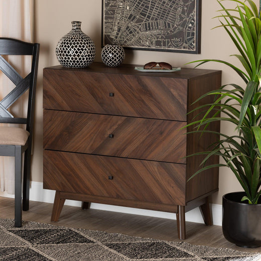 Hartman Mid-Century Modern Finished Wood 3-Drawer Storage Chest