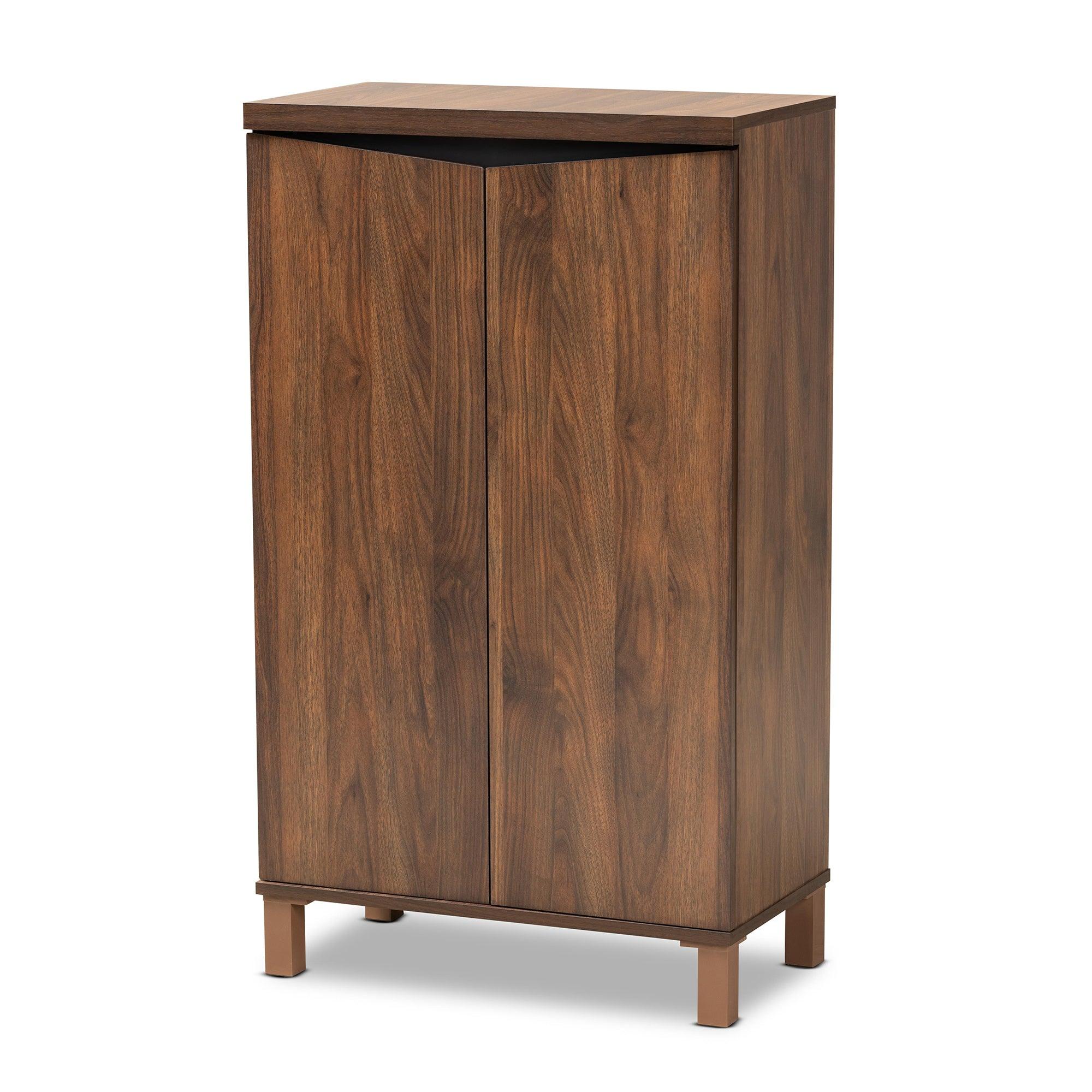Talon Modern and Contemporary Two-Tone and Dark Finished Wood 2-Door Shoe Storage Cabinet