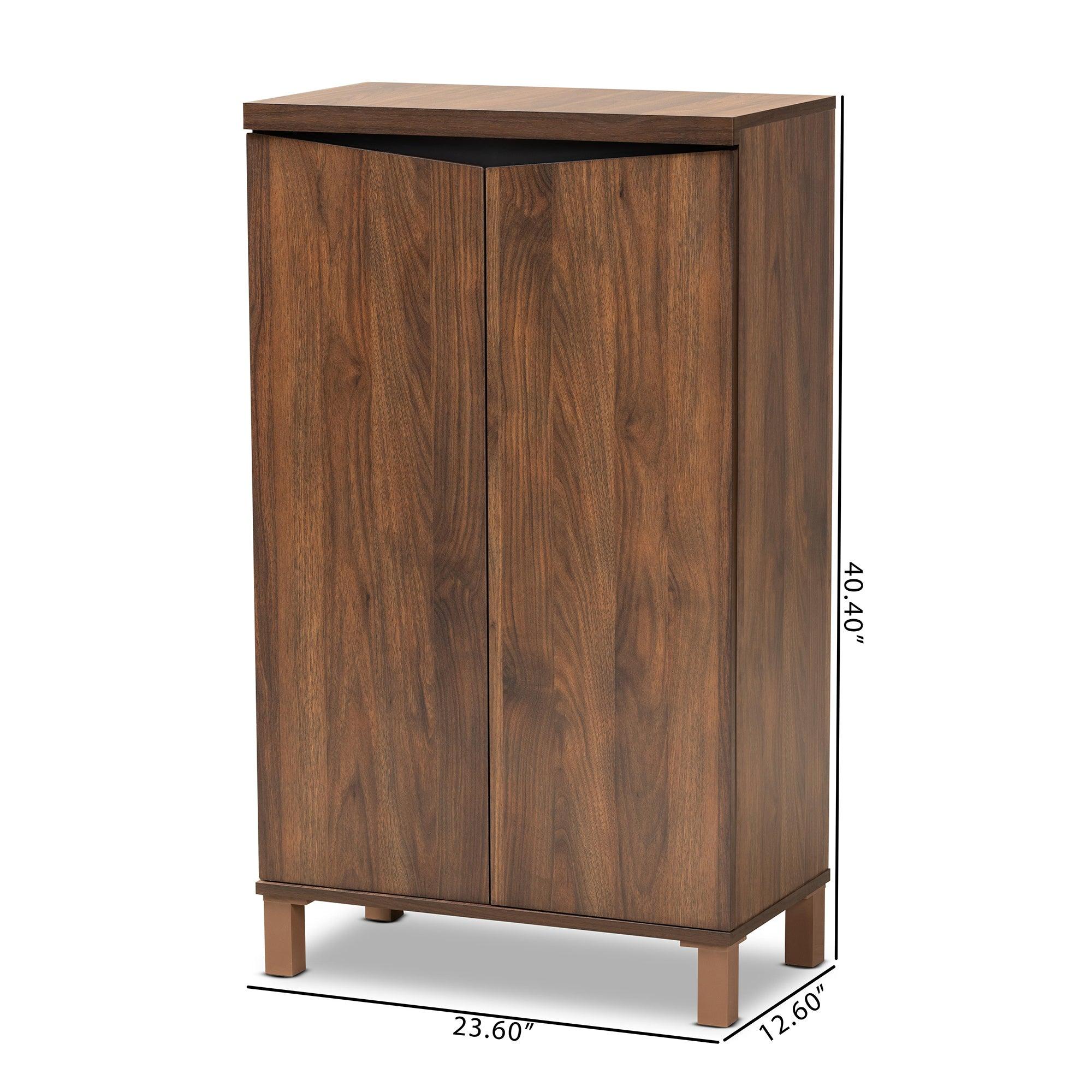Talon Modern and Contemporary Two-Tone and Dark Finished Wood 2-Door Shoe Storage Cabinet