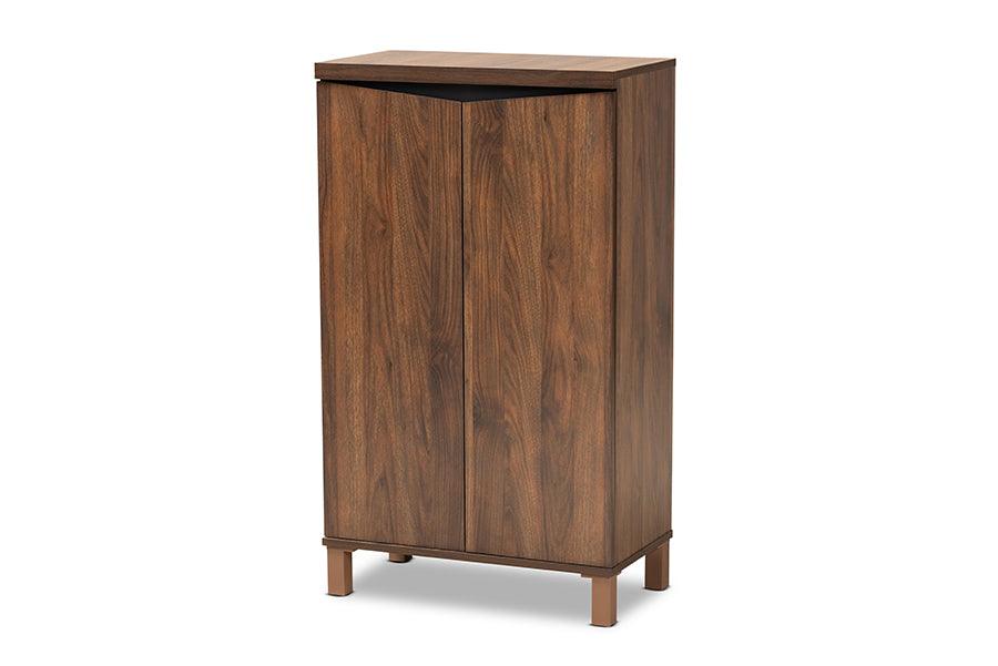 Talon Modern and Contemporary Two-Tone and Dark Finished Wood 2-Door Shoe Storage Cabinet