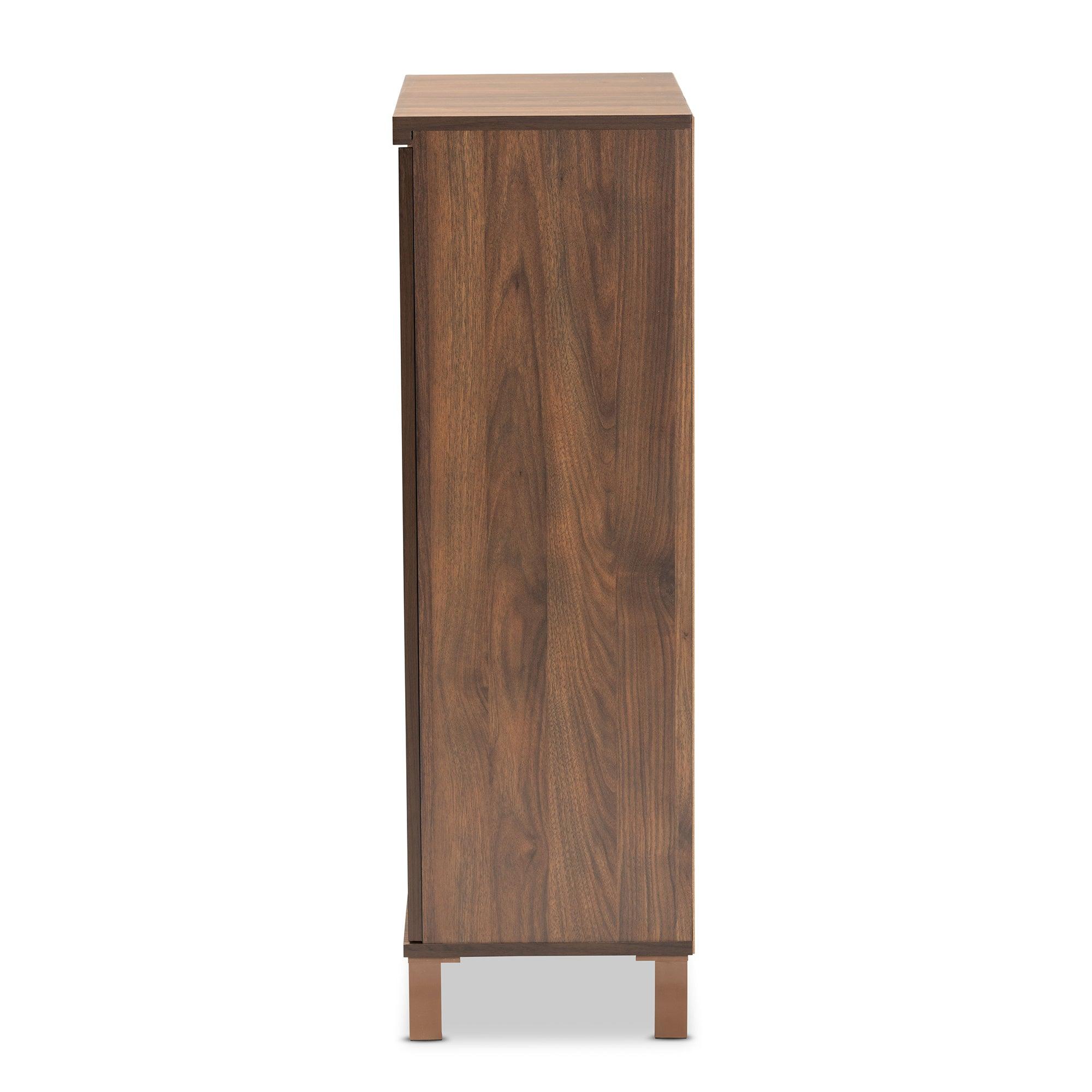 Talon Modern and Contemporary Two-Tone and Dark Finished Wood 2-Door Shoe Storage Cabinet