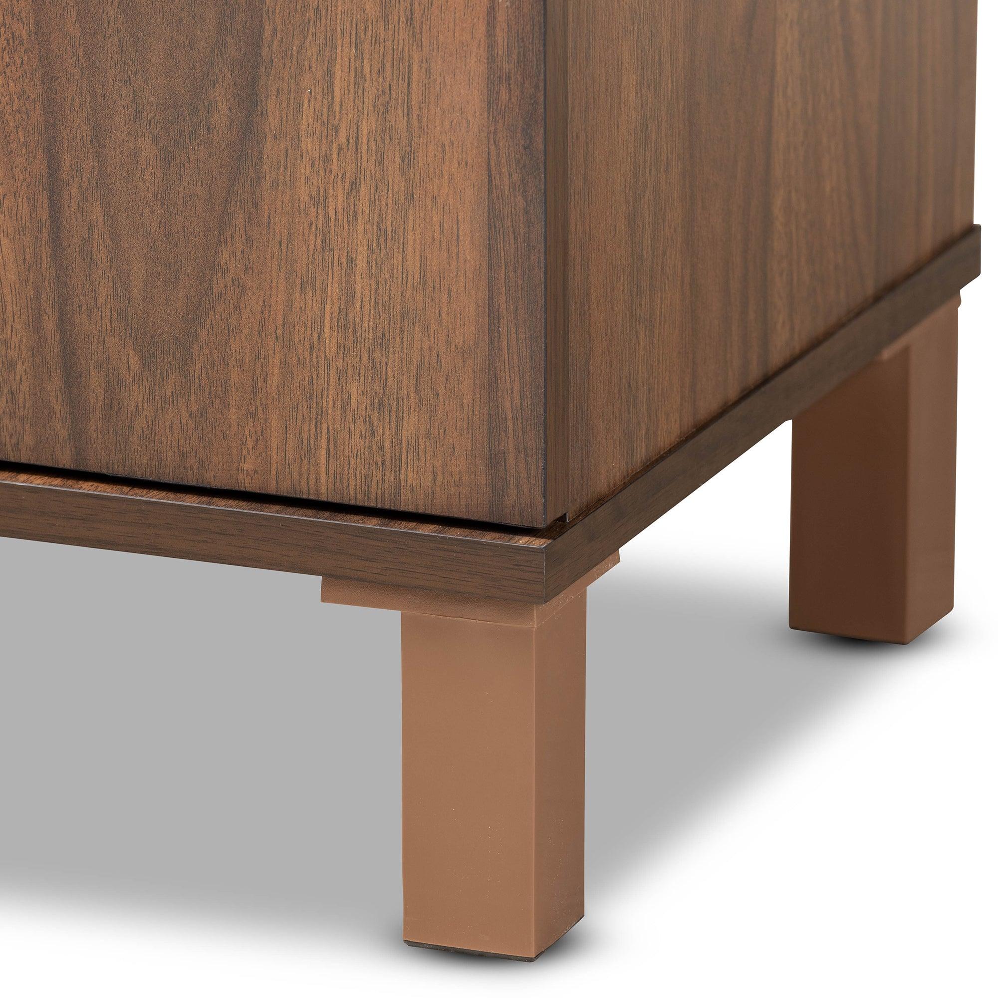 Talon Modern and Contemporary Two-Tone and Dark Finished Wood 2-Door Shoe Storage Cabinet