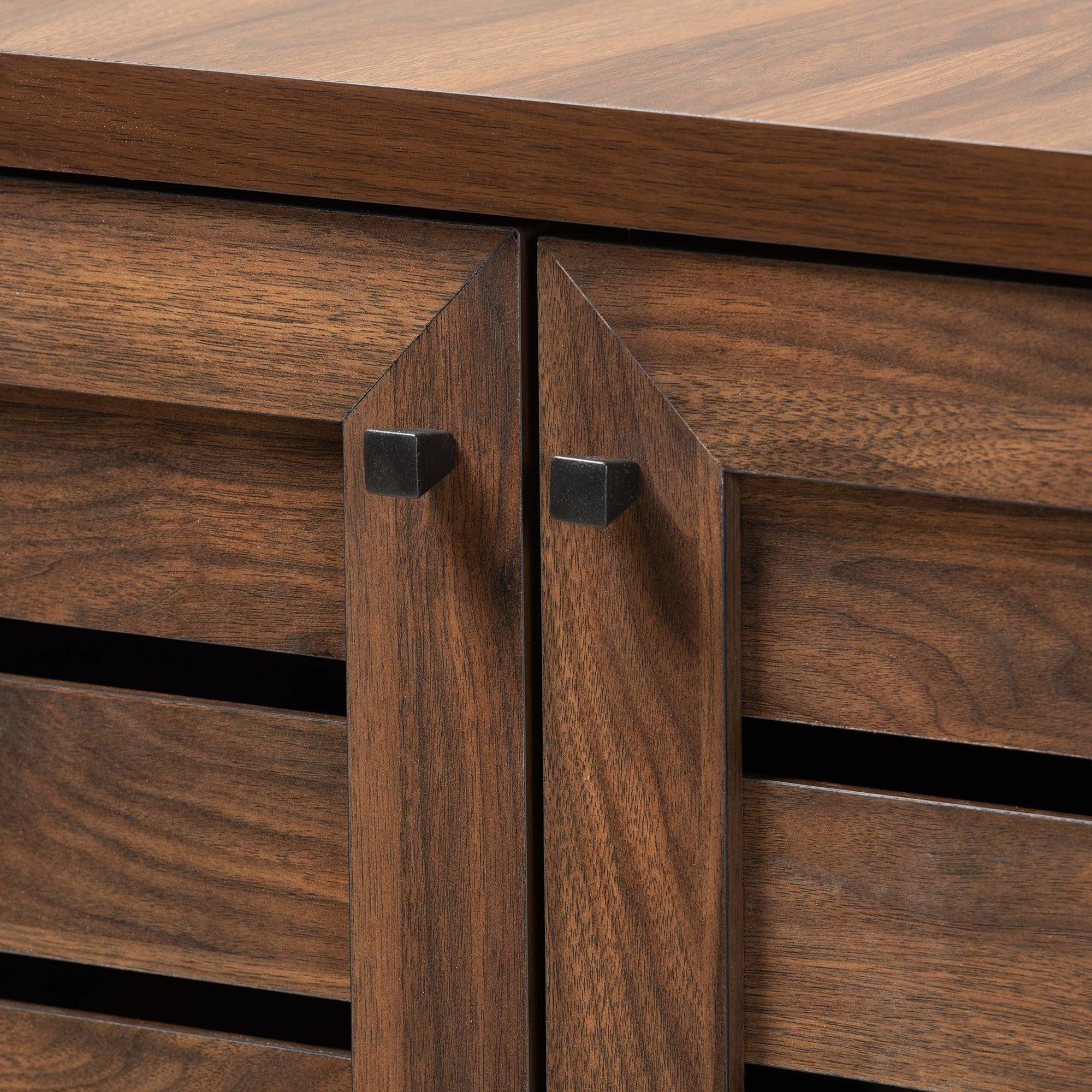 Salma Modern and Contemporary Finished Wood 2-Door Shoe Storage Cabinet