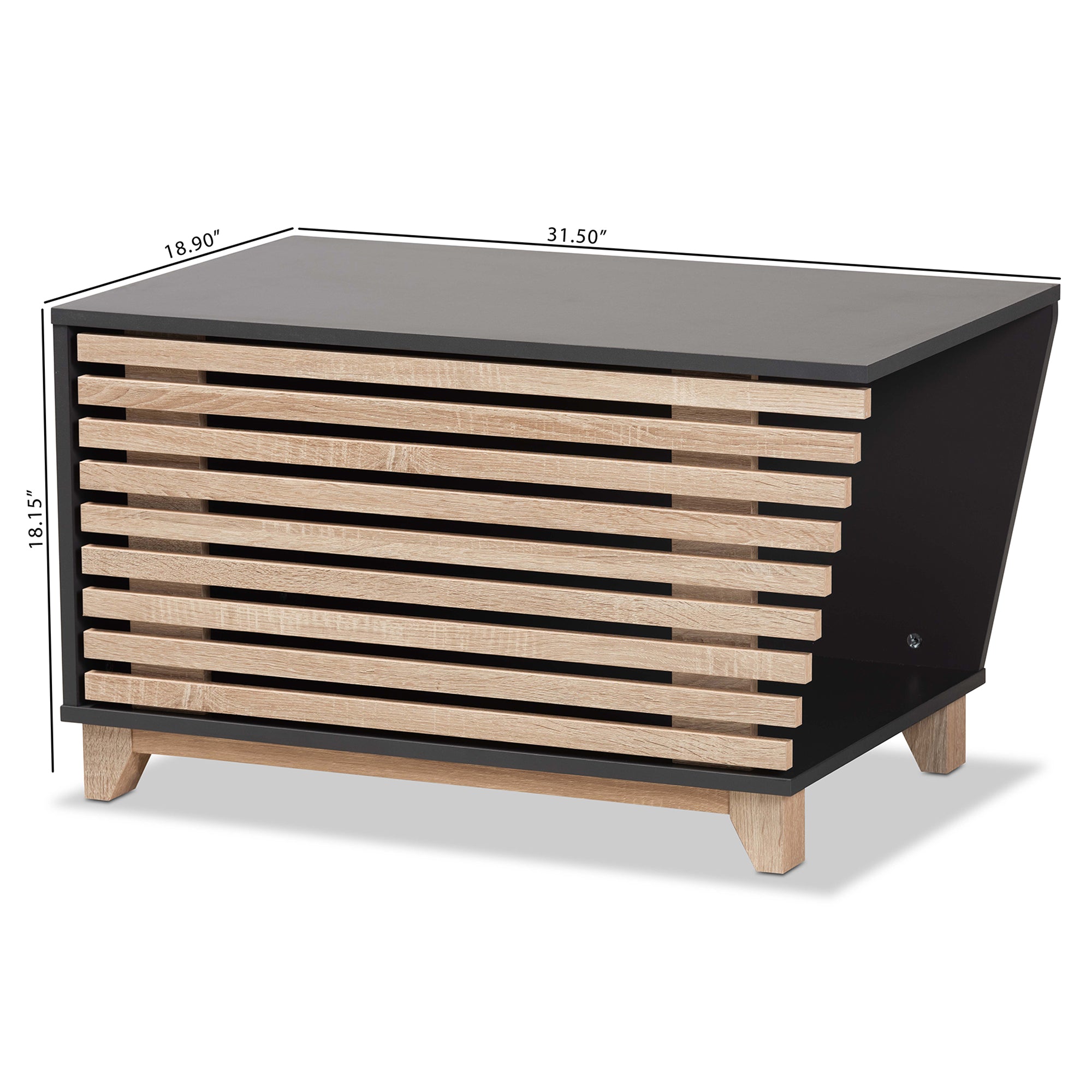 Eckhart Modern and Contemporary Two-Tone Dark and Finished Wood Cat Litter Box Cover House