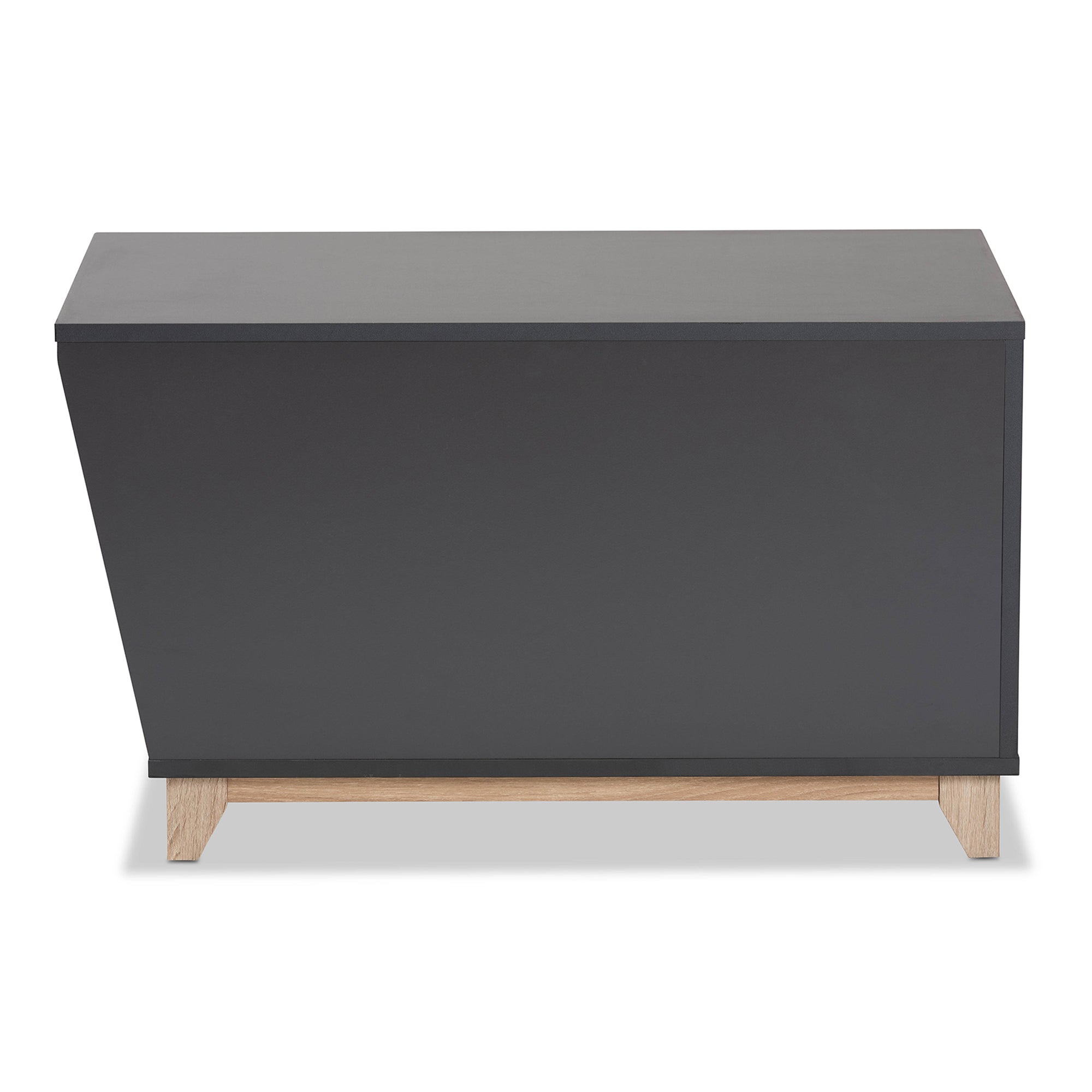 Eckhart Modern and Contemporary Two-Tone Dark and Finished Wood Cat Litter Box Cover House