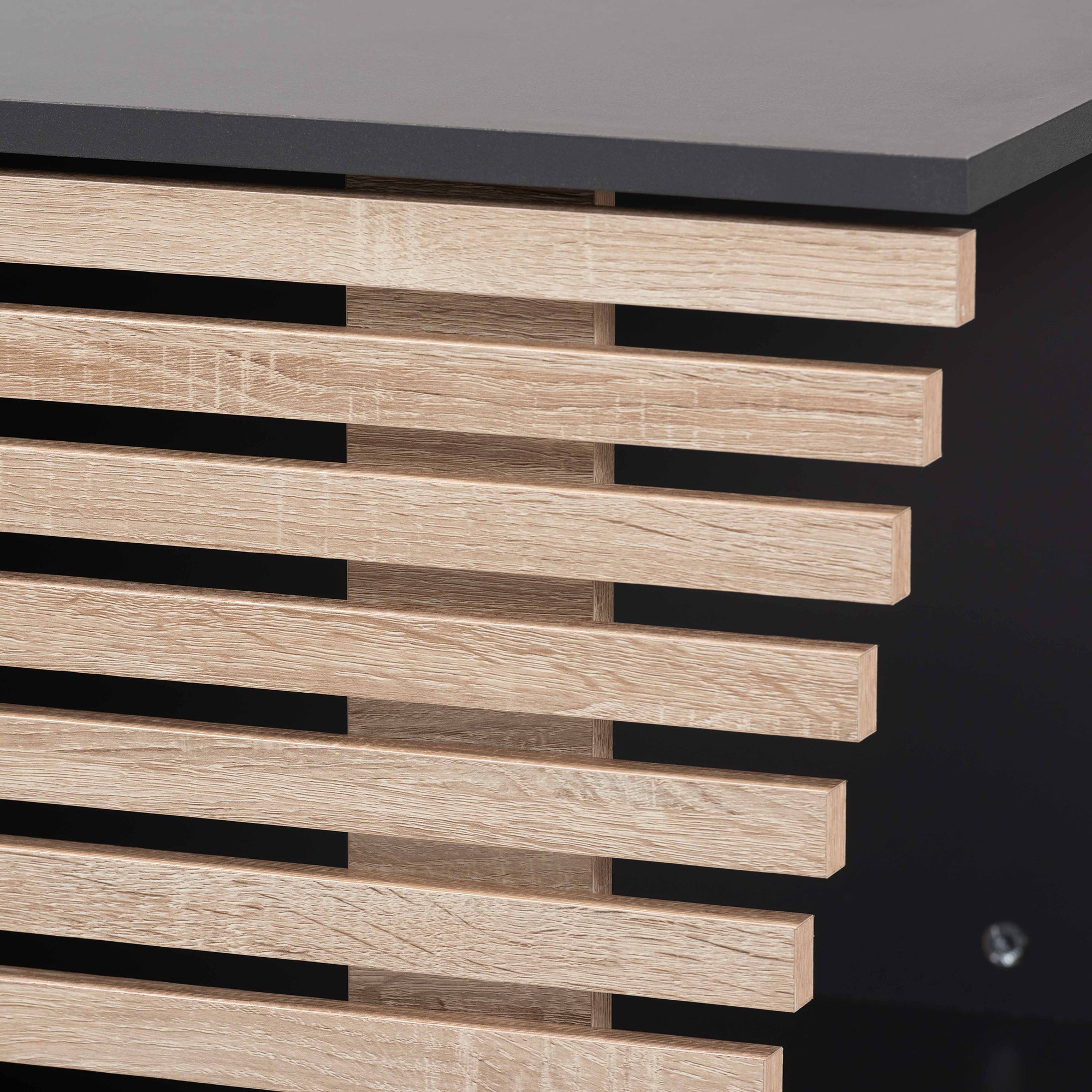 Eckhart Modern and Contemporary Two-Tone Dark and Finished Wood Cat Litter Box Cover House