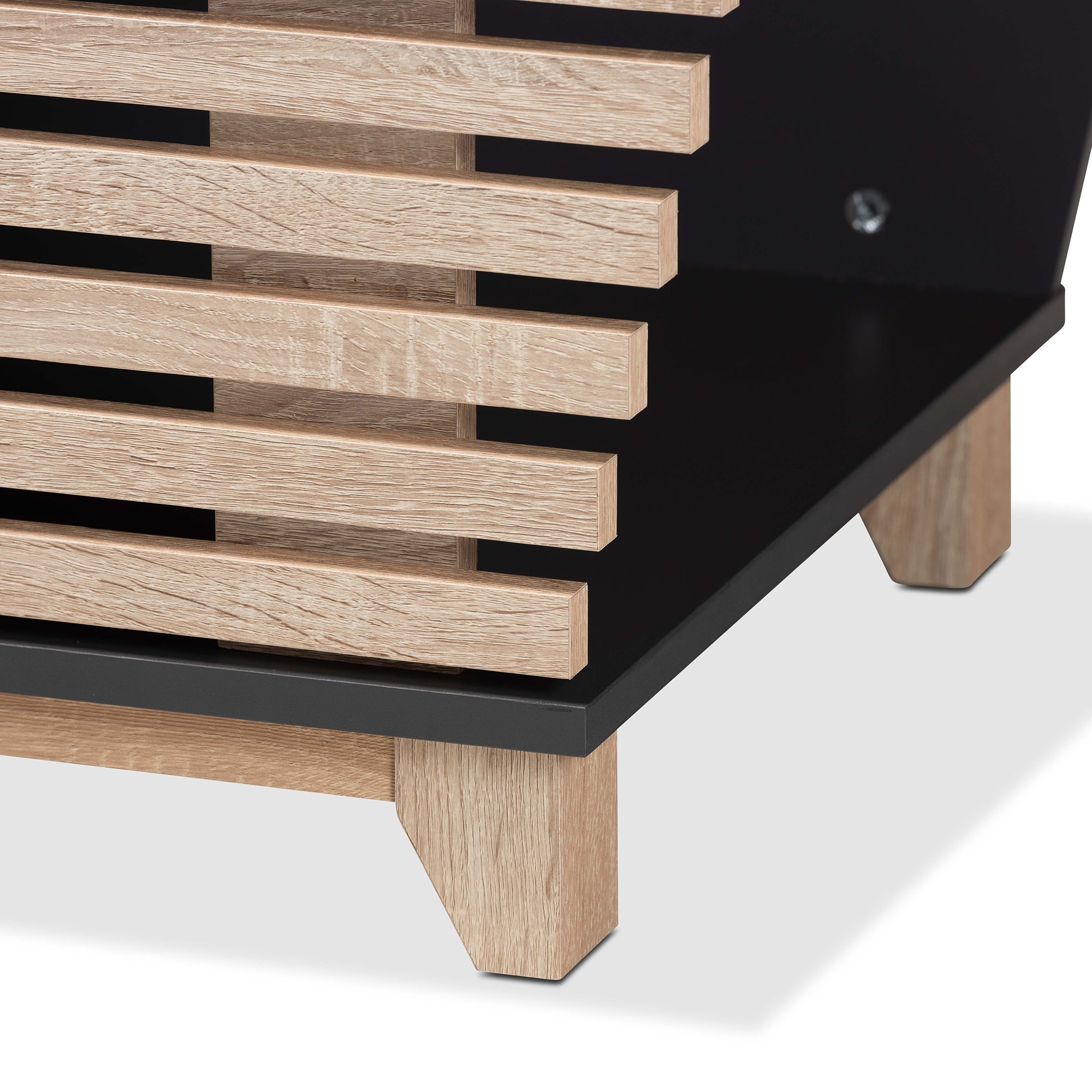 Eckhart Modern and Contemporary Two-Tone Dark and Finished Wood Cat Litter Box Cover House