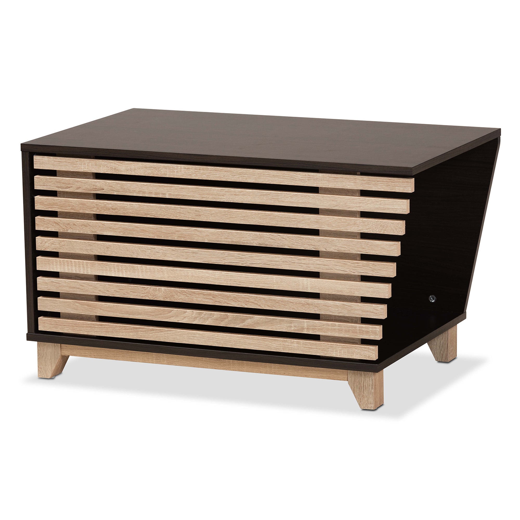 Eckhart Modern and Contemporary Two-Tone and Finished Wood Cat Litter Box Cover House