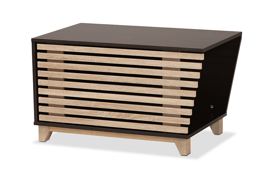 Eckhart Modern and Contemporary Two-Tone and Finished Wood Cat Litter Box Cover House