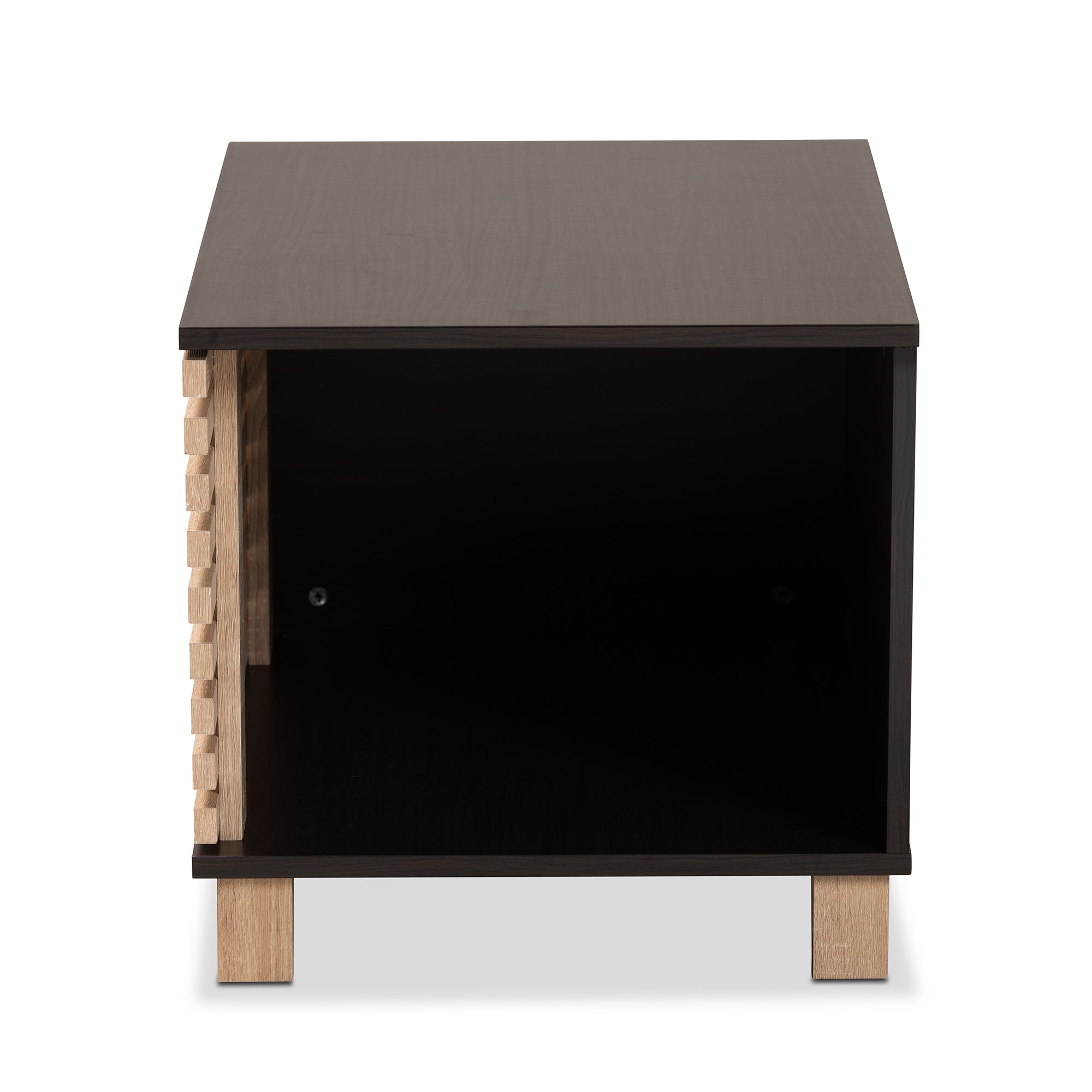 Eckhart Modern and Contemporary Two-Tone and Finished Wood Cat Litter Box Cover House