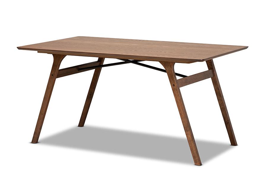 Saxton Mid-Century Modern Transitional Finished Wood Dining Table
