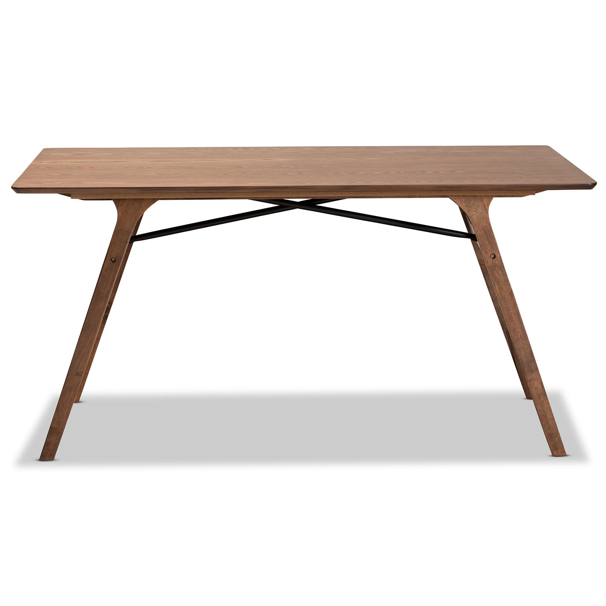 Saxton Mid-Century Modern Transitional Finished Wood Dining Table